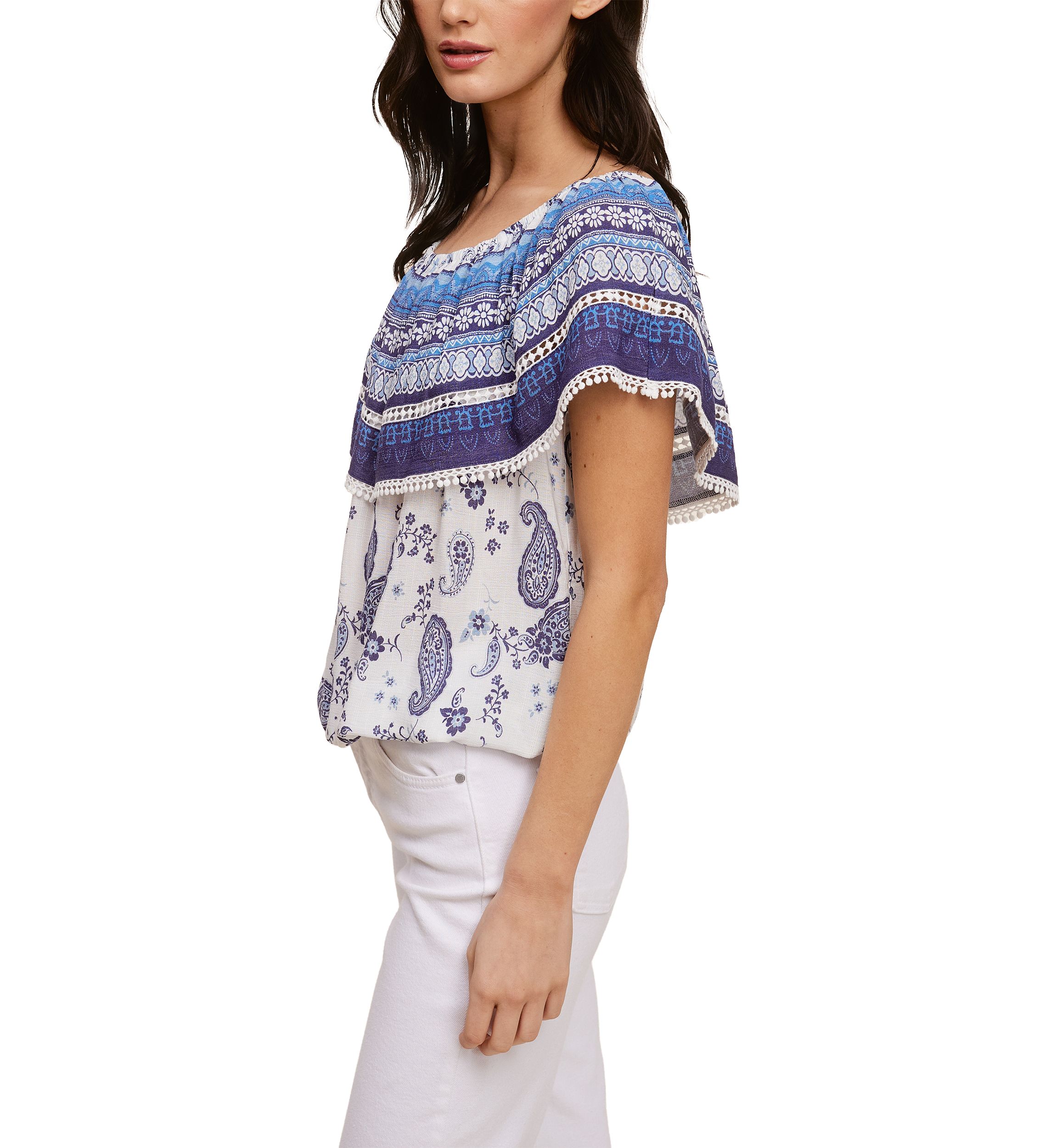 Womens Paisley Printed Blouse