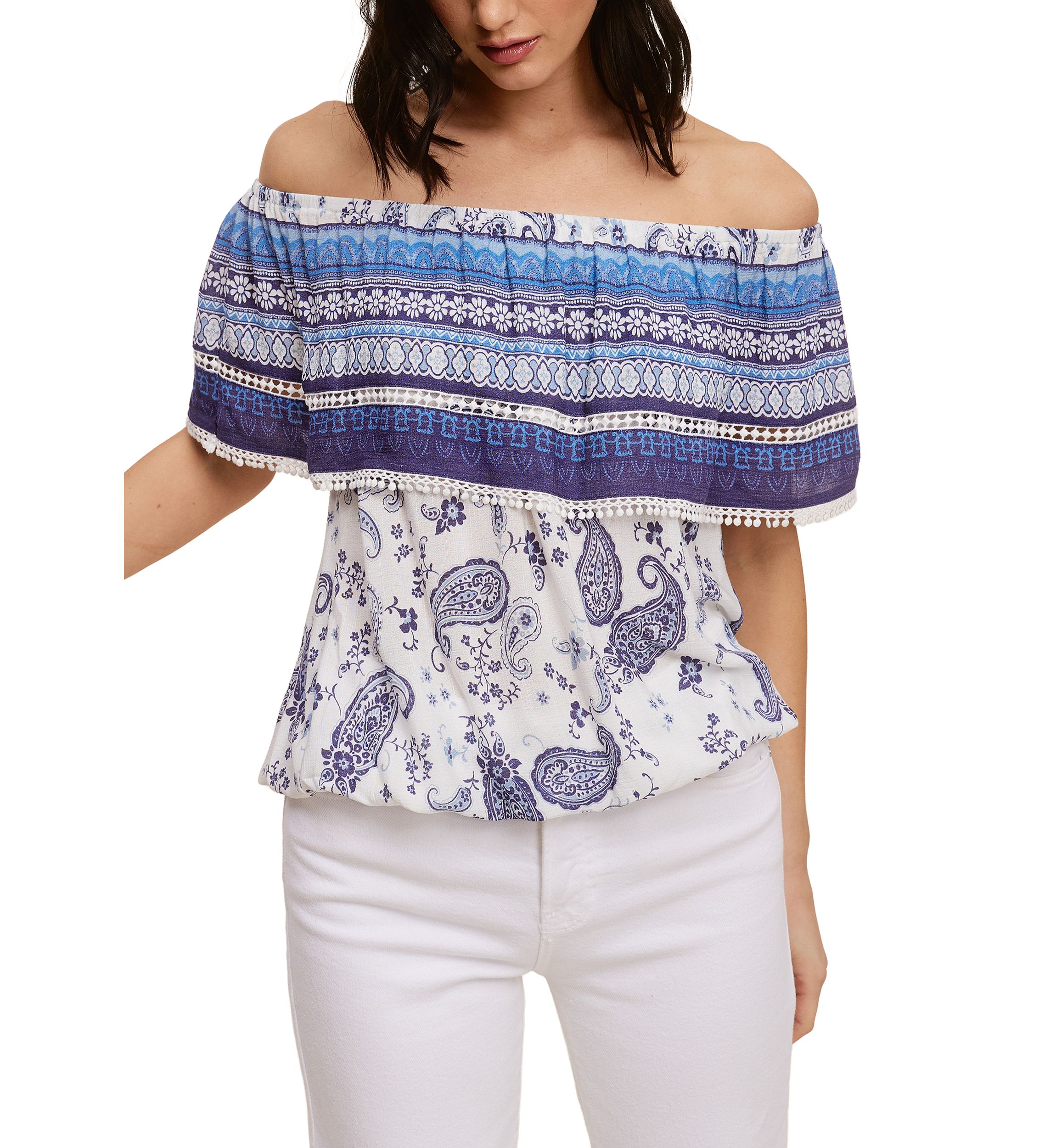Womens Paisley Printed Blouse