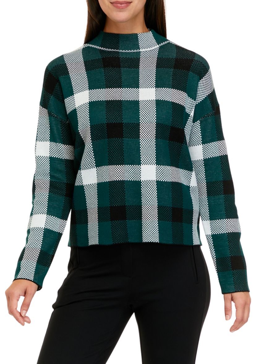 Womens Plaid Pullover Sweater