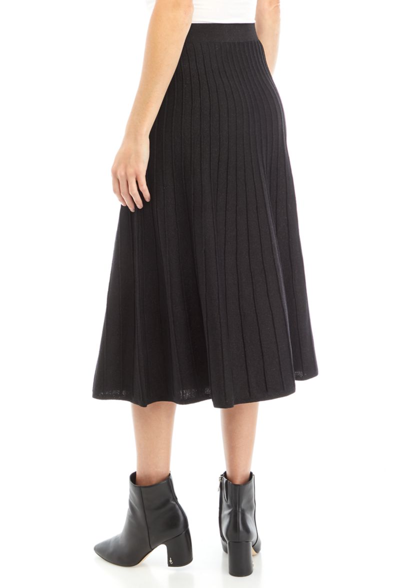 Womens Lurex Knit A-Line Skirt