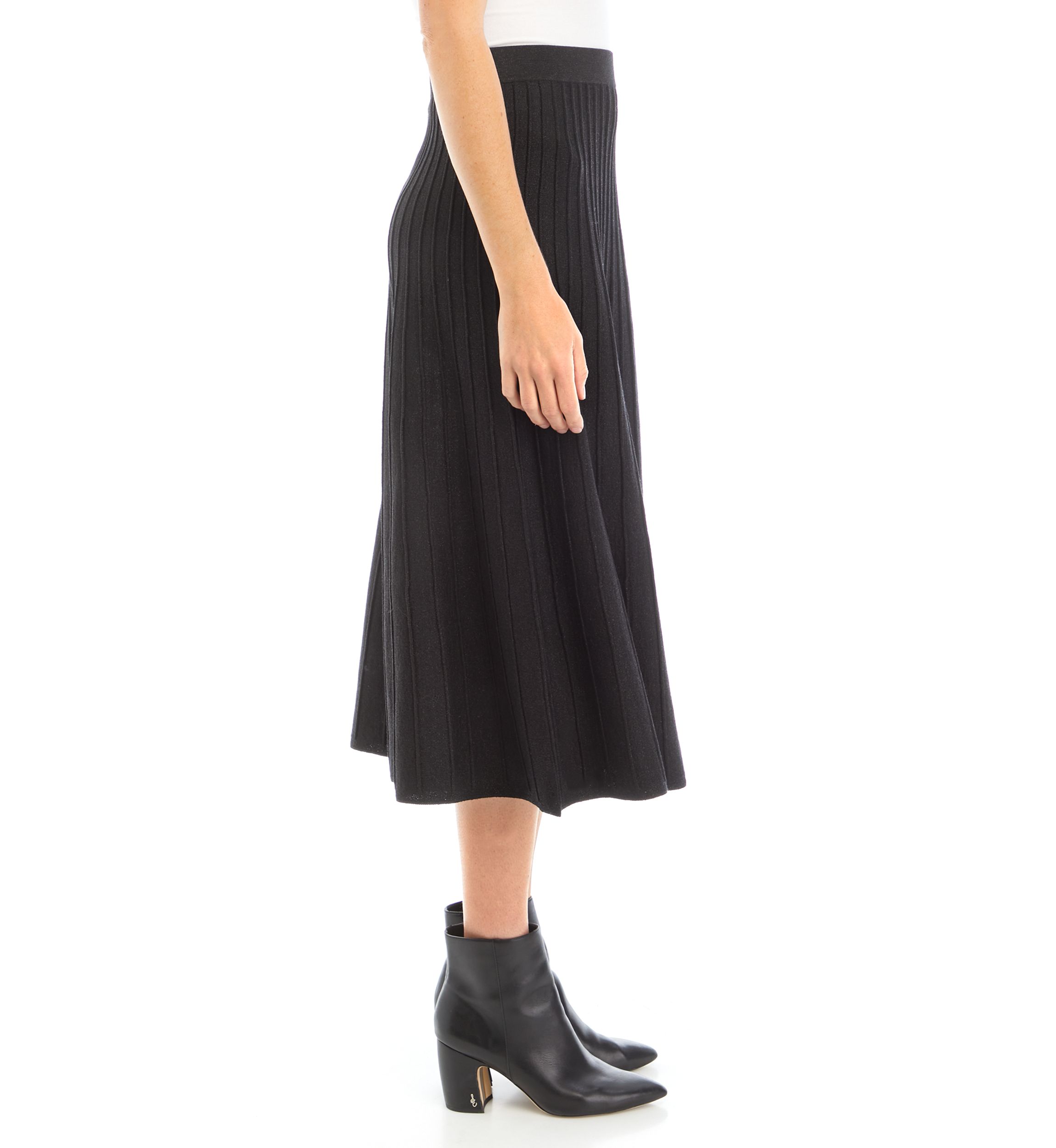 Womens Lurex Knit A-Line Skirt