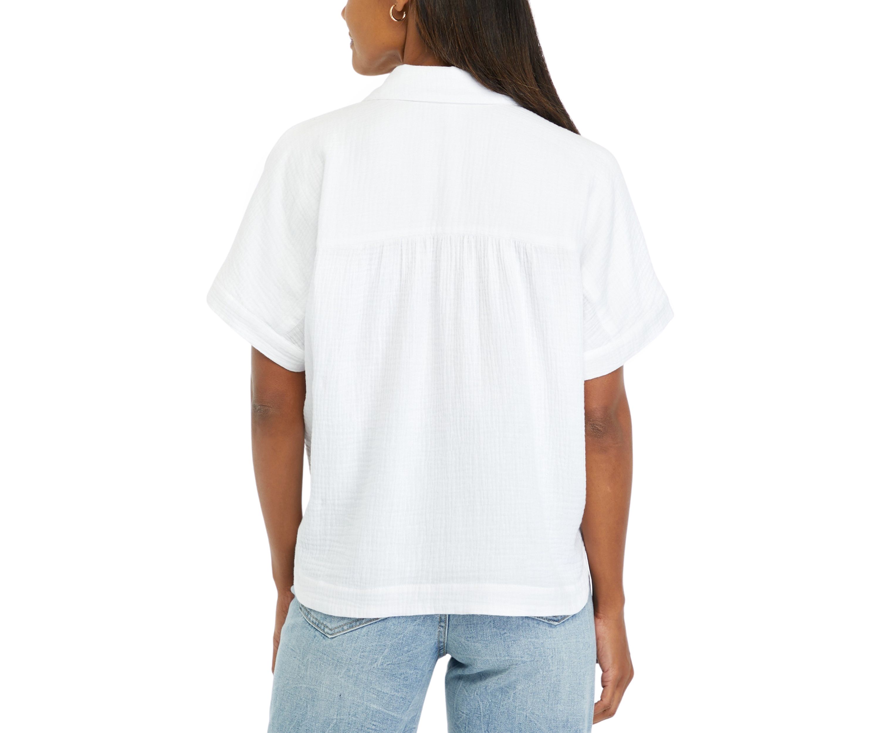 Womens Button Front Camp Shirt