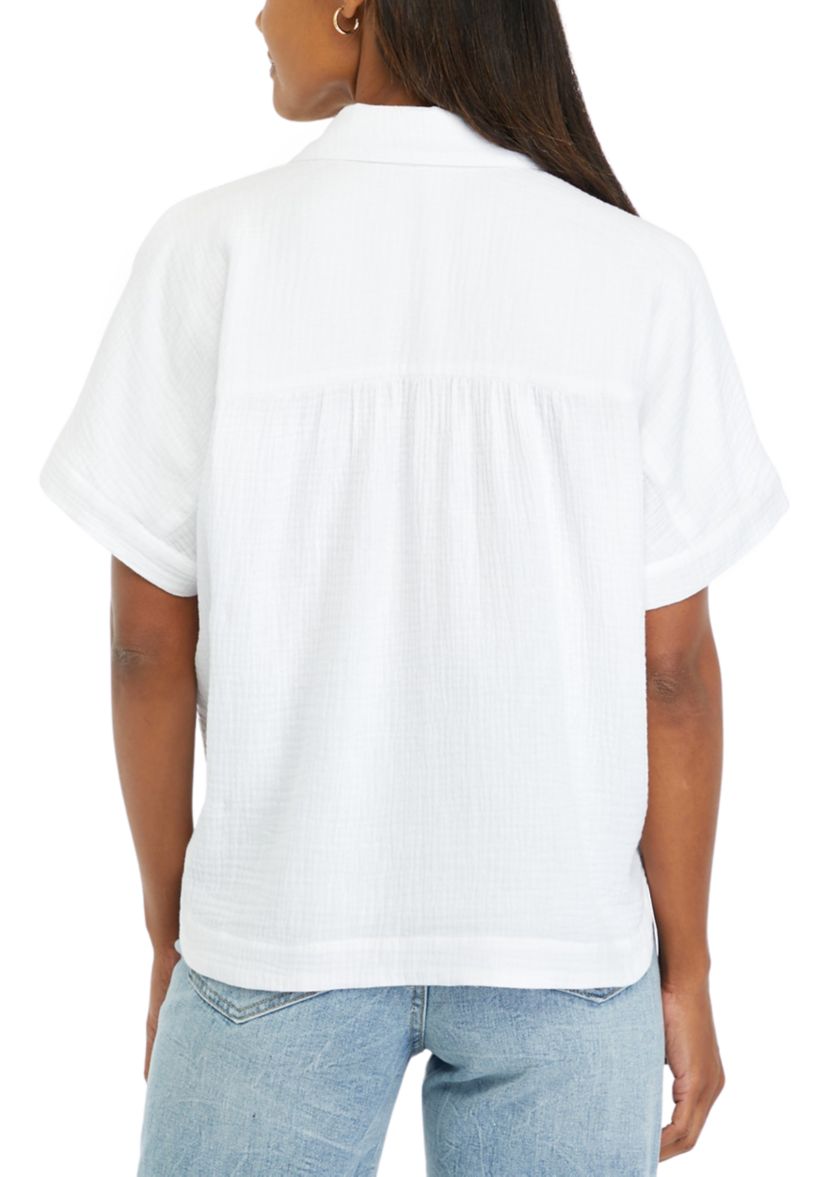 Womens Button Front Camp Shirt