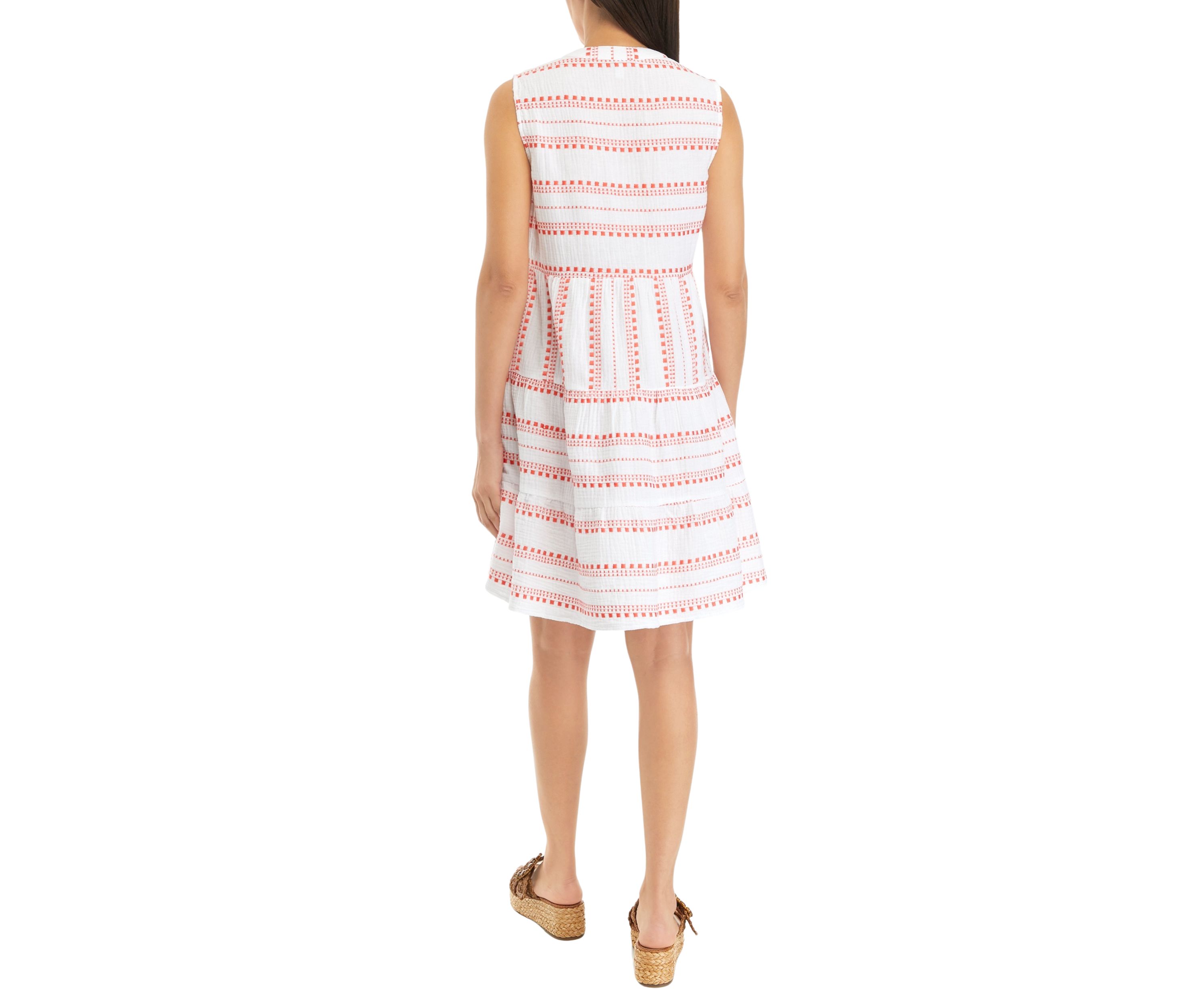 Womens Embroidered Gauze Dress