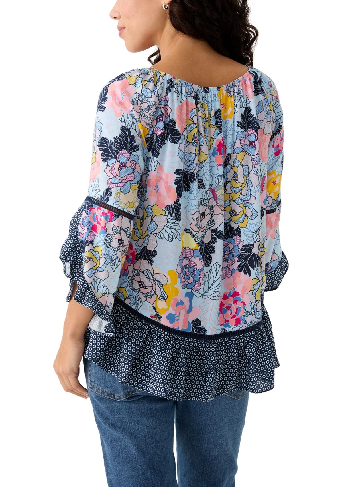 Petite Ruffle Sleeve Blouse