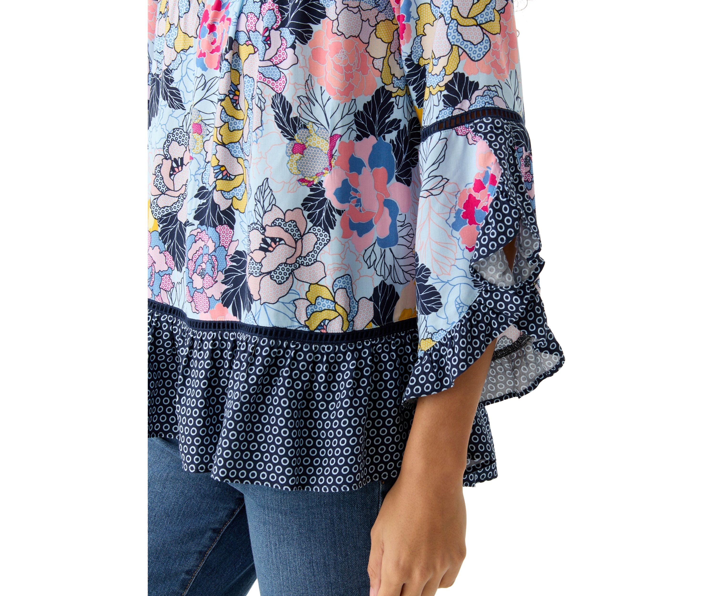 Petite Ruffle Sleeve Blouse