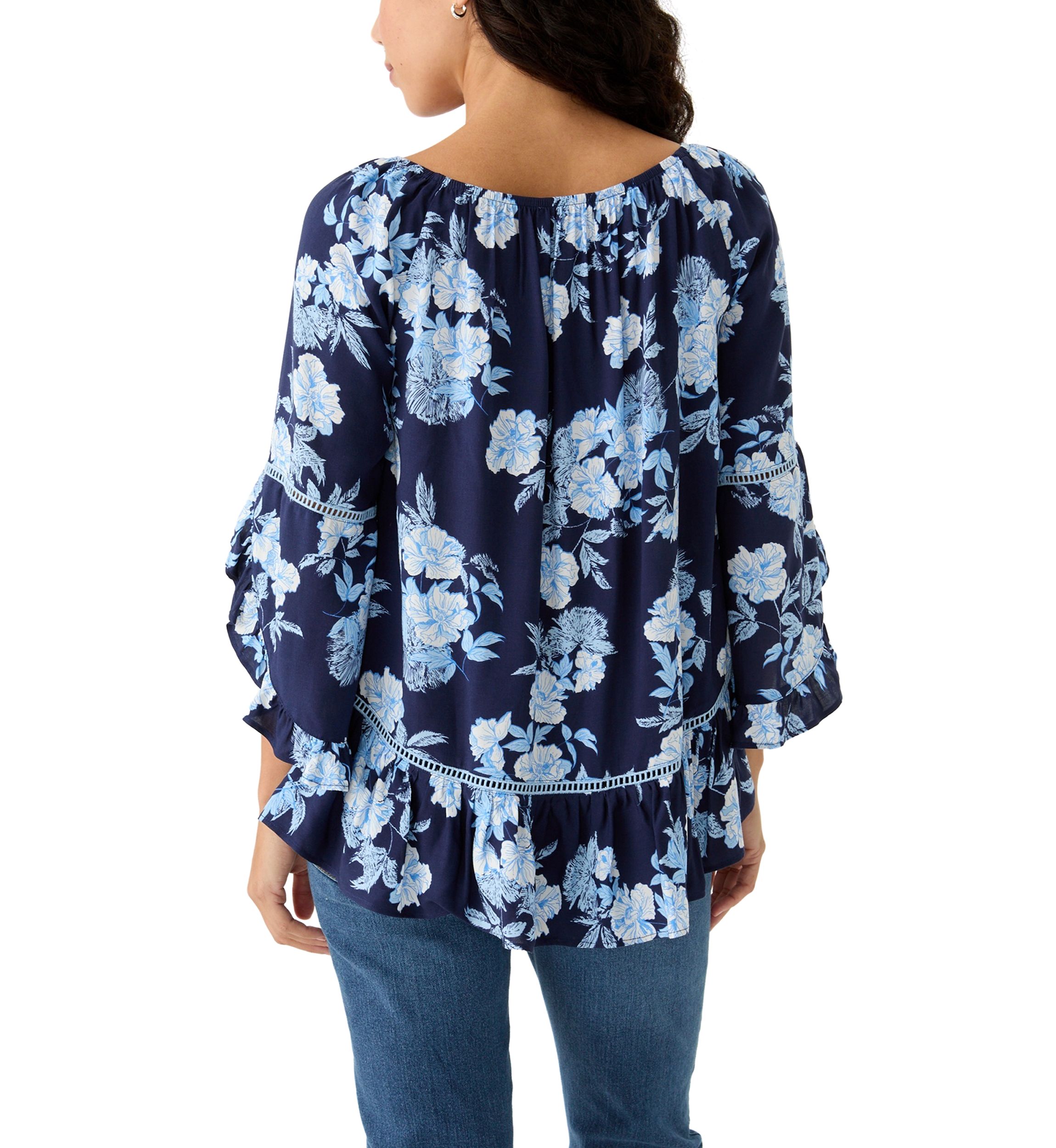 Petite Ruffle Sleeve Blouse