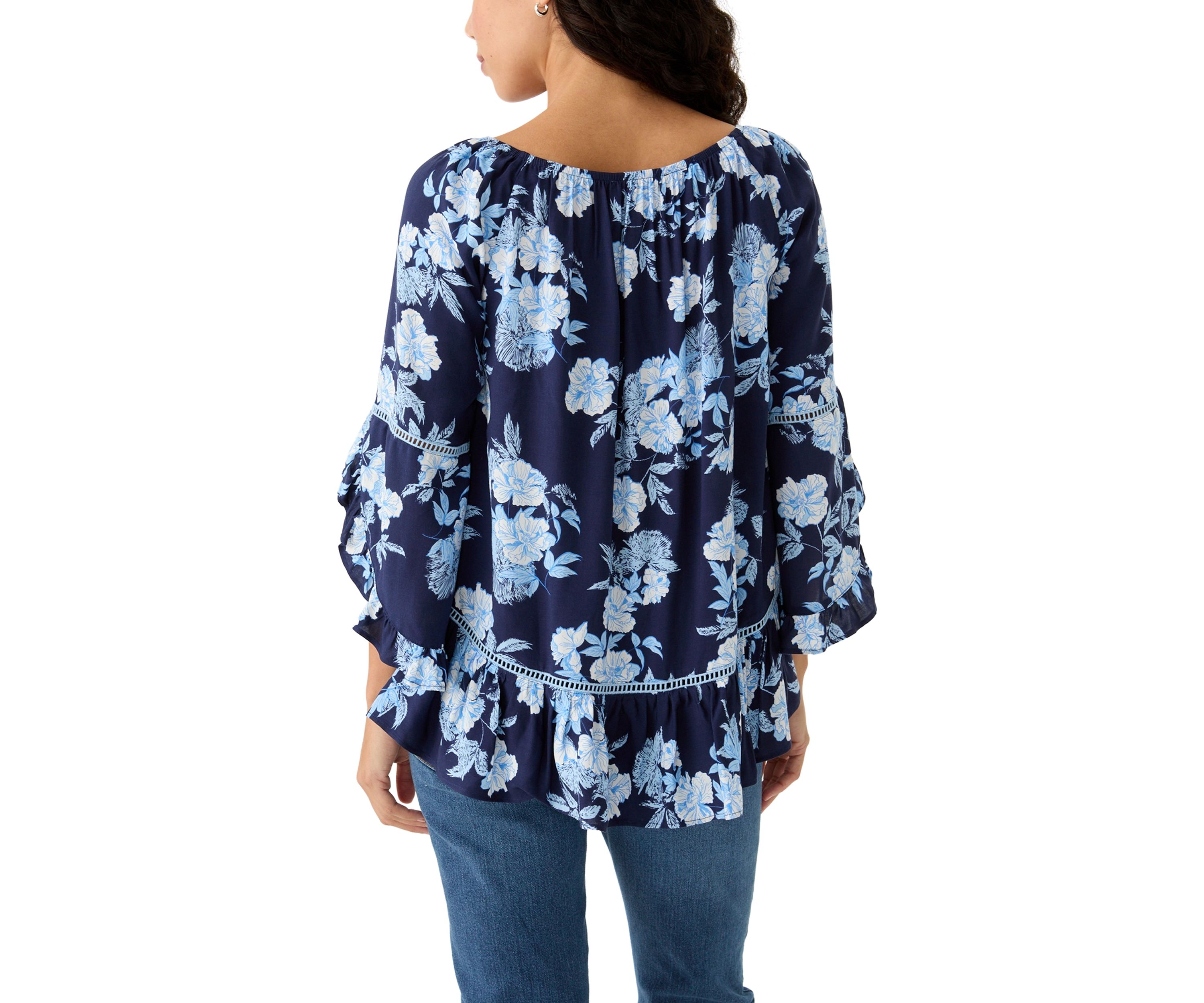 Petite Ruffle Sleeve Blouse