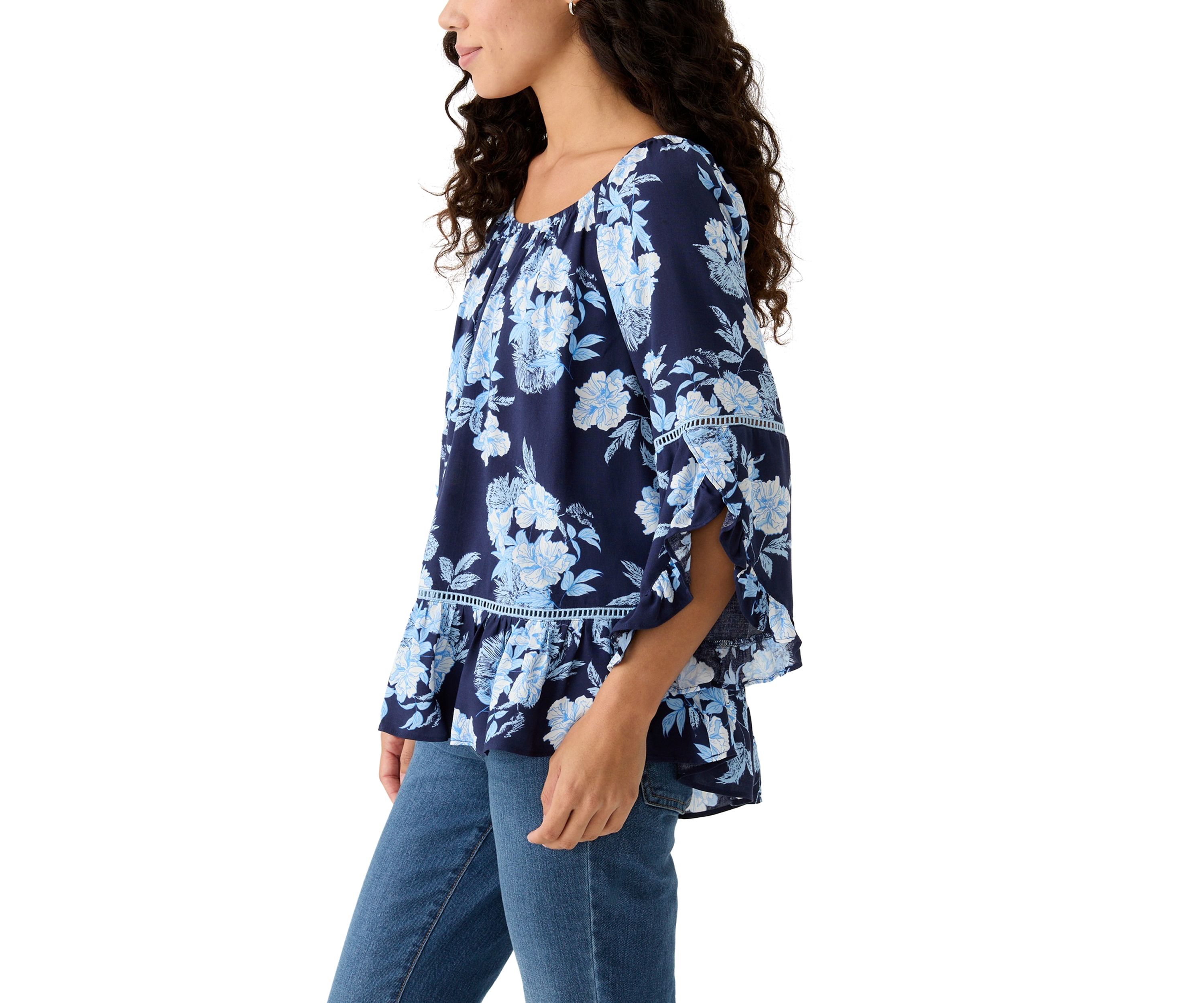 Petite Ruffle Sleeve Blouse
