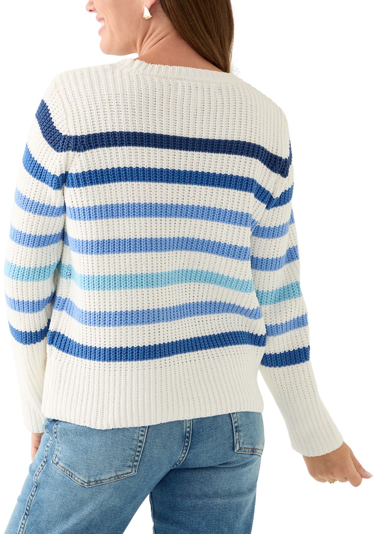 Petite Fever Striped Chenille Sweater