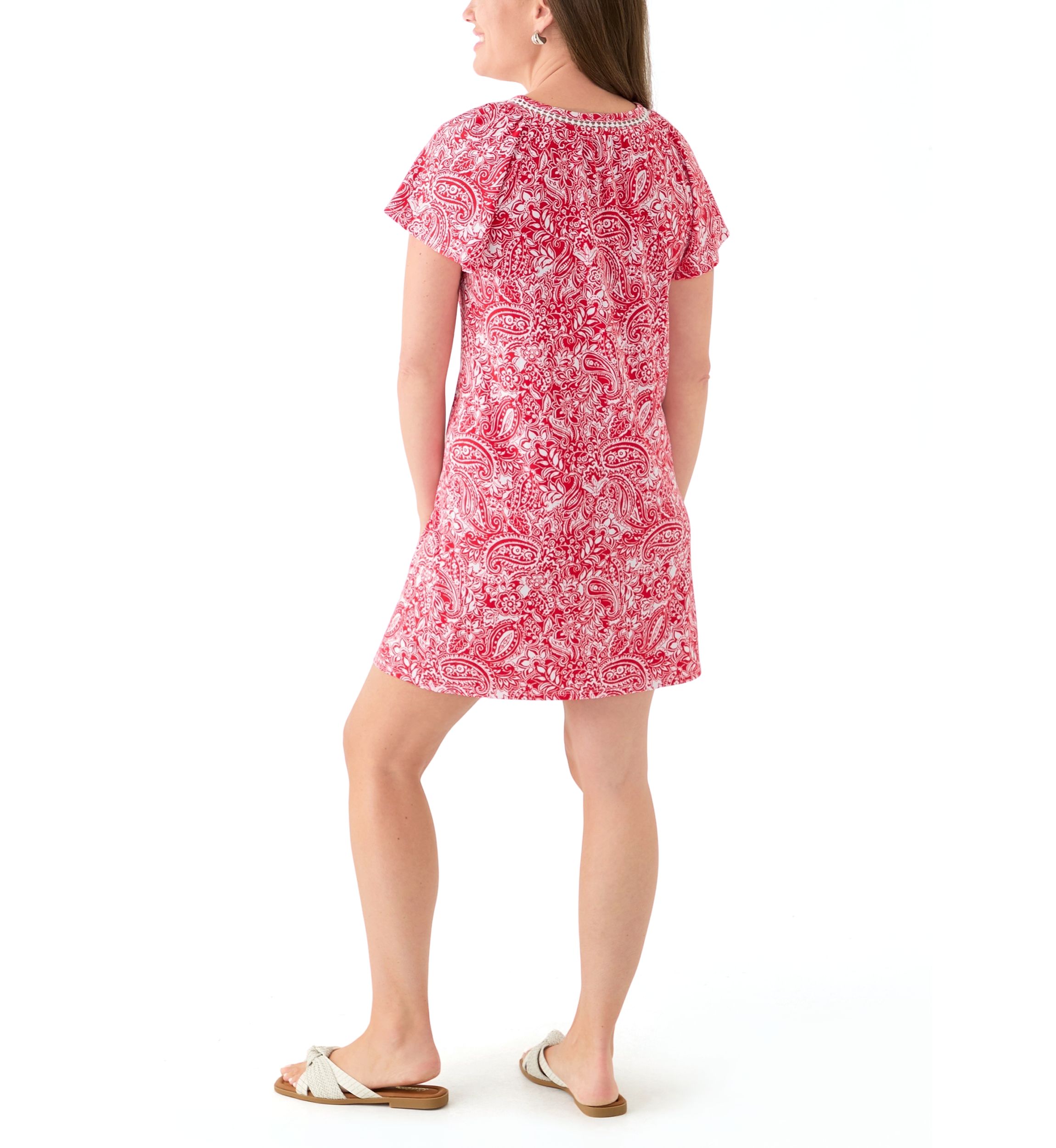 Petite Printed V-Neck Dress