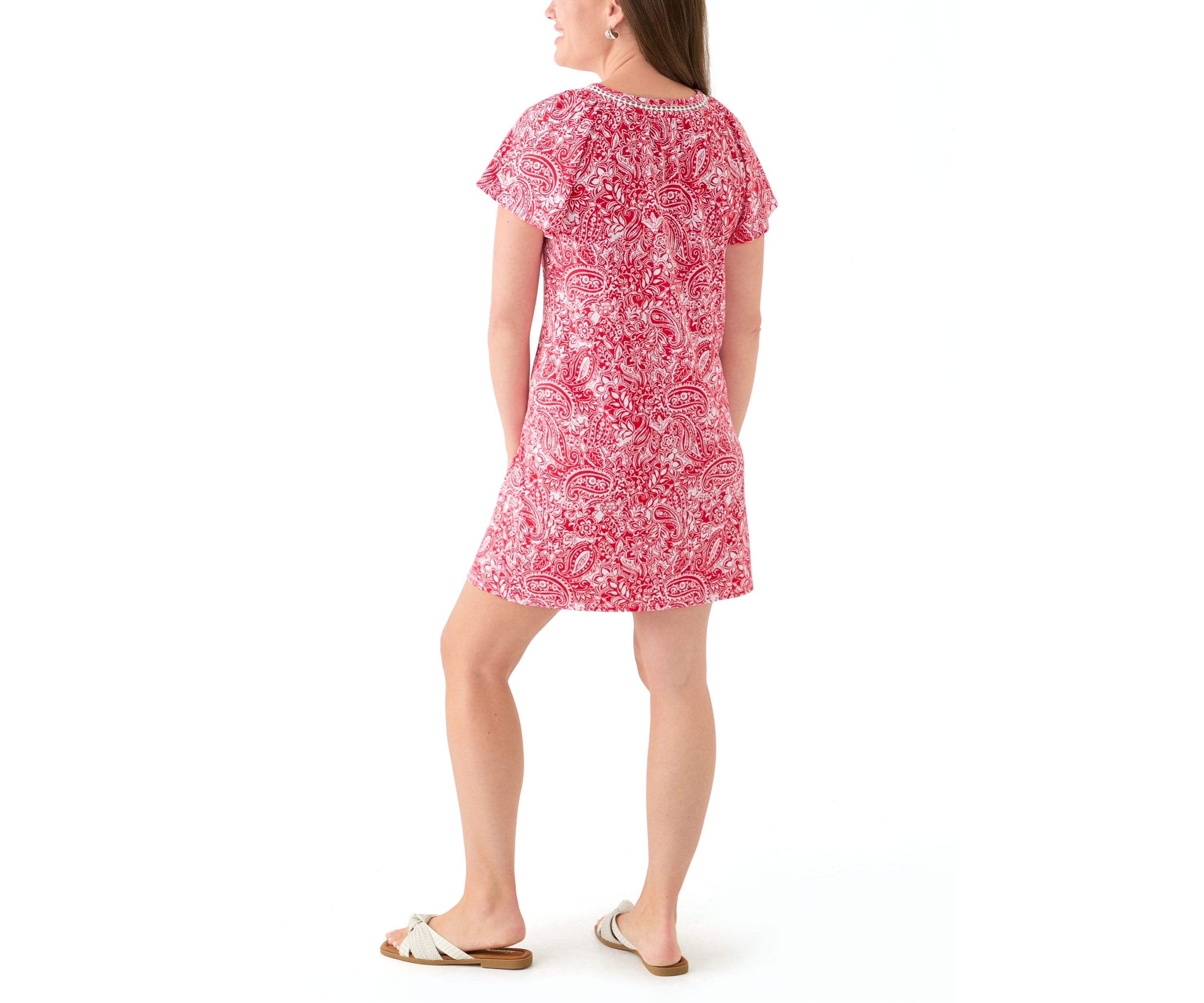 Petite Printed V-Neck Dress