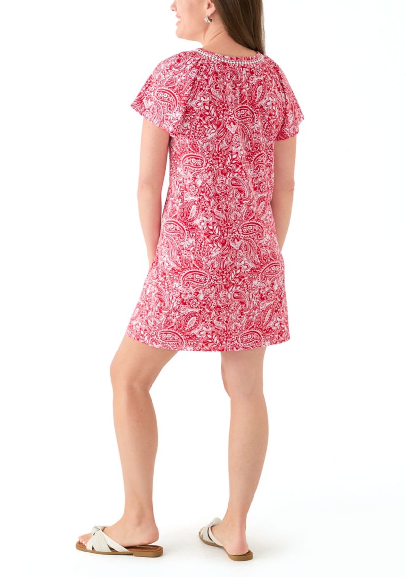 Petite Printed V-Neck Dress