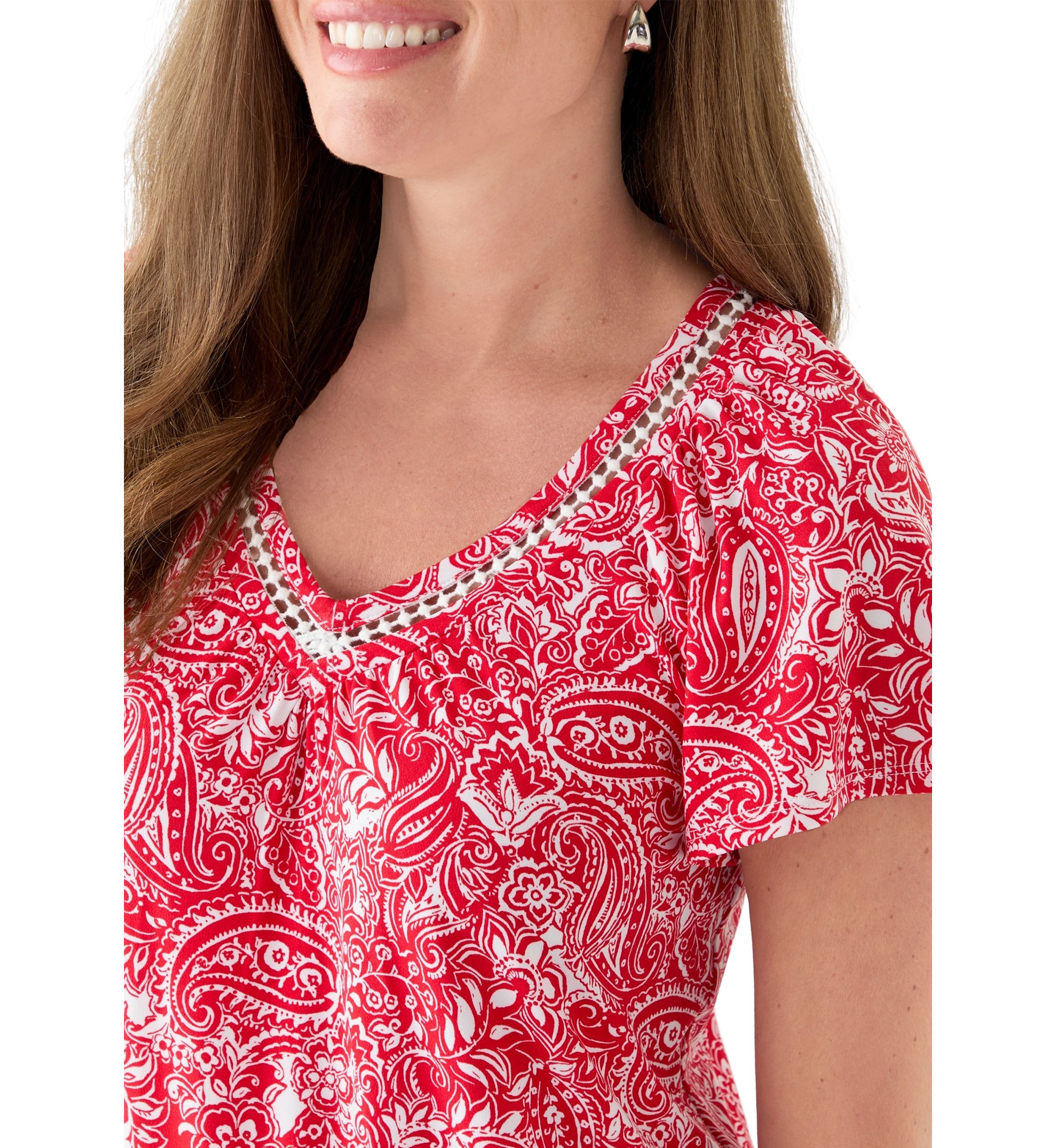 Petite Printed V-Neck Dress