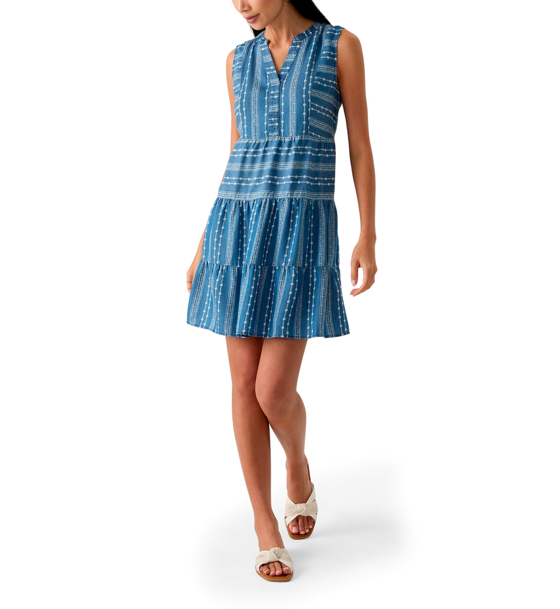 Petite Sleeveless Printed Dress