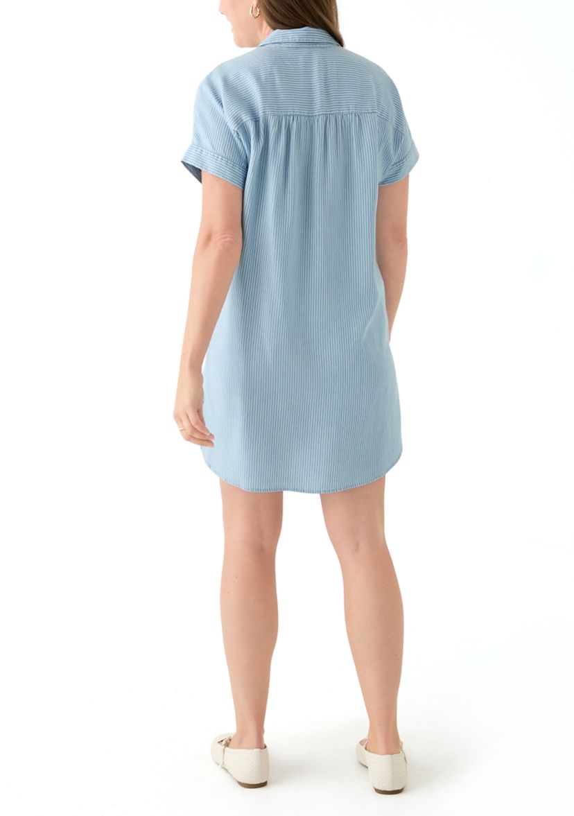 Petite Striped Shirt Dress 