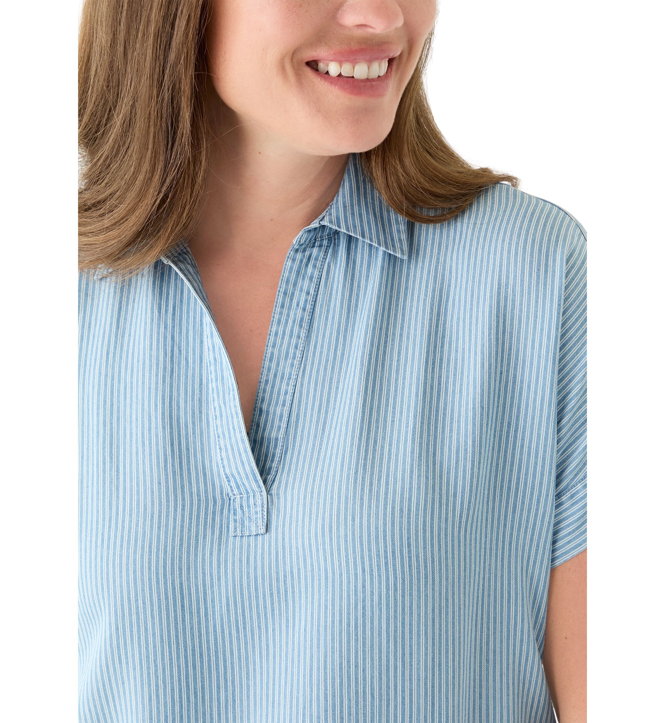 Petite Striped Shirt Dress 