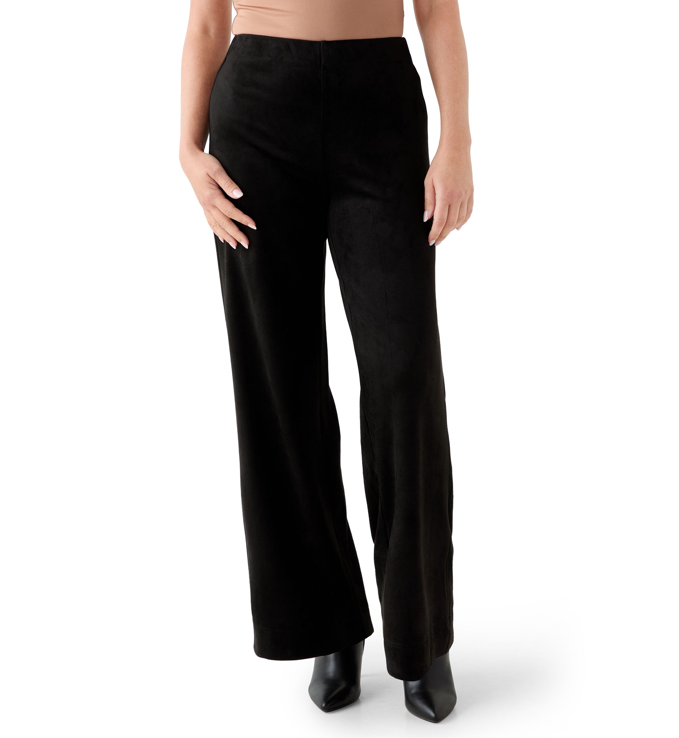 Petite Faux Suede Pull On Pants