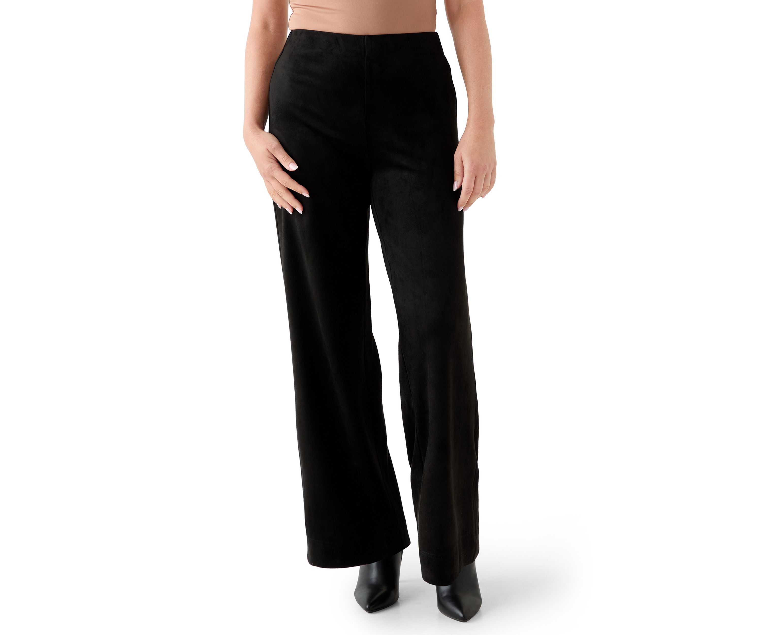 Petite Faux Suede Pull On Pants