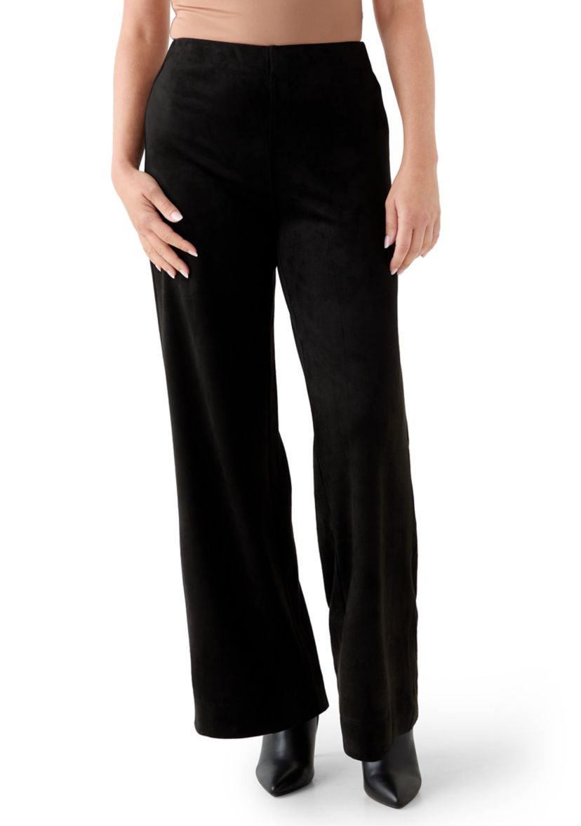 Petite Faux Suede Pull On Pants