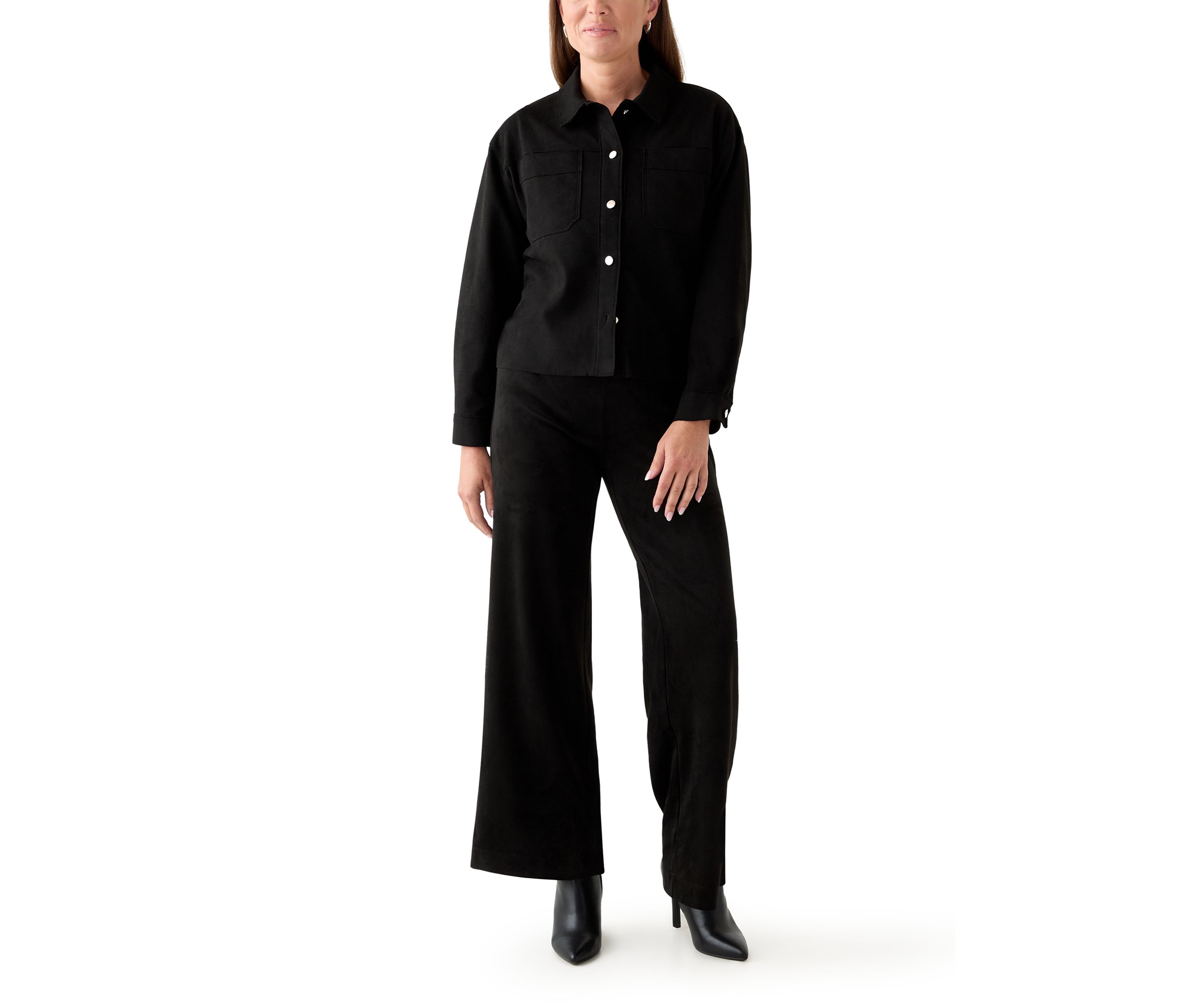 Petite Faux Suede Pull On Pants