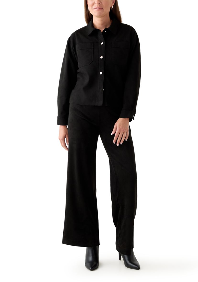 Petite Faux Suede Pull On Pants