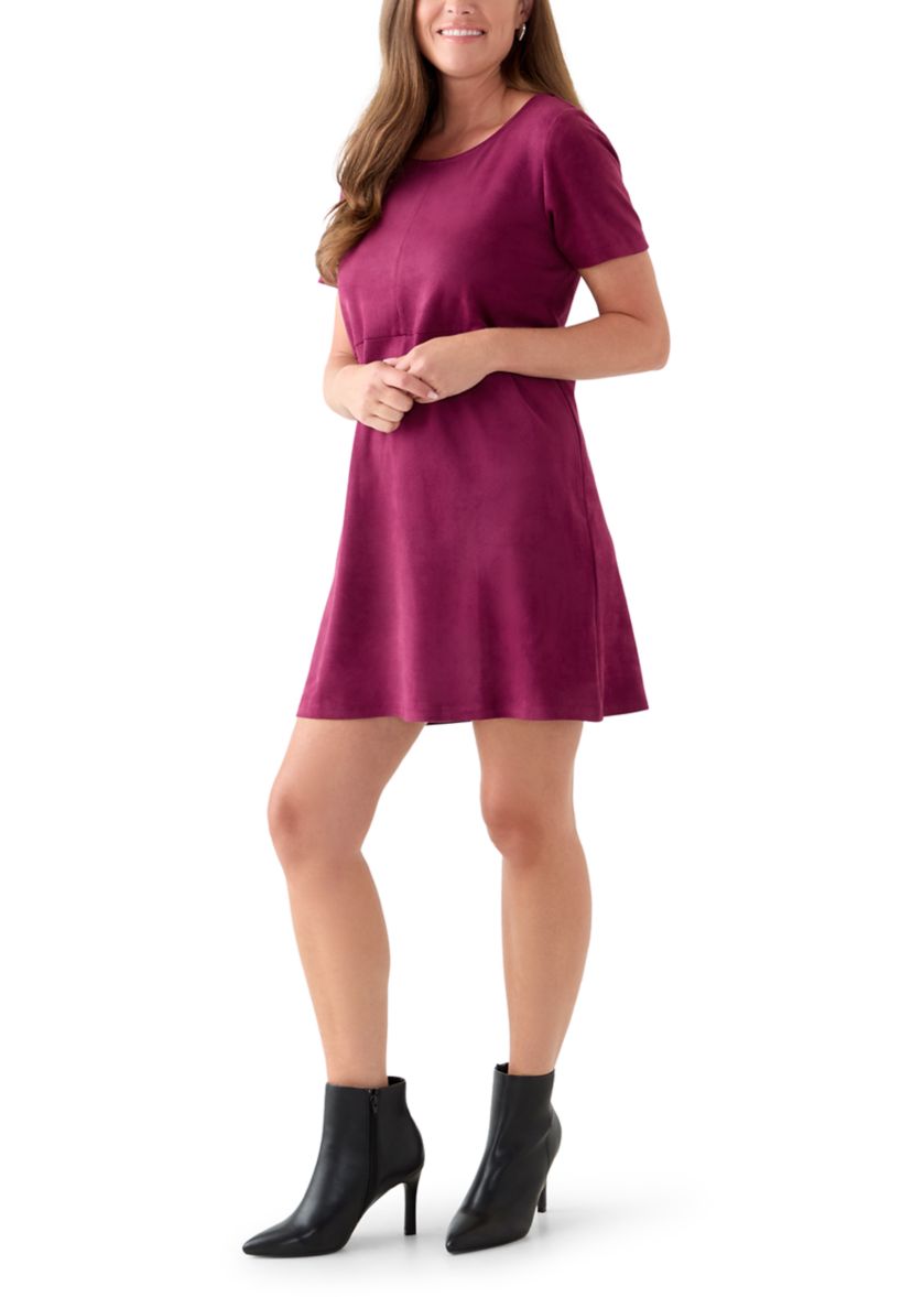 Petite Faux Suede Shift Dress