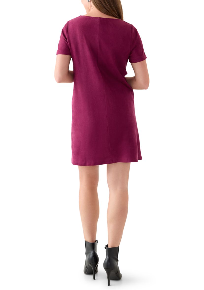 Petite Faux Suede Shift Dress