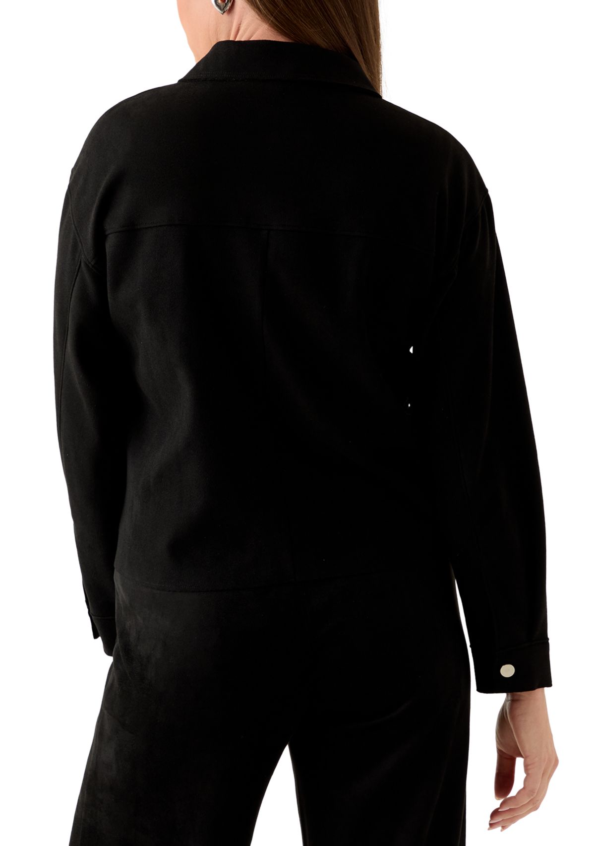 Petite Faux Suede Shirt Jacket