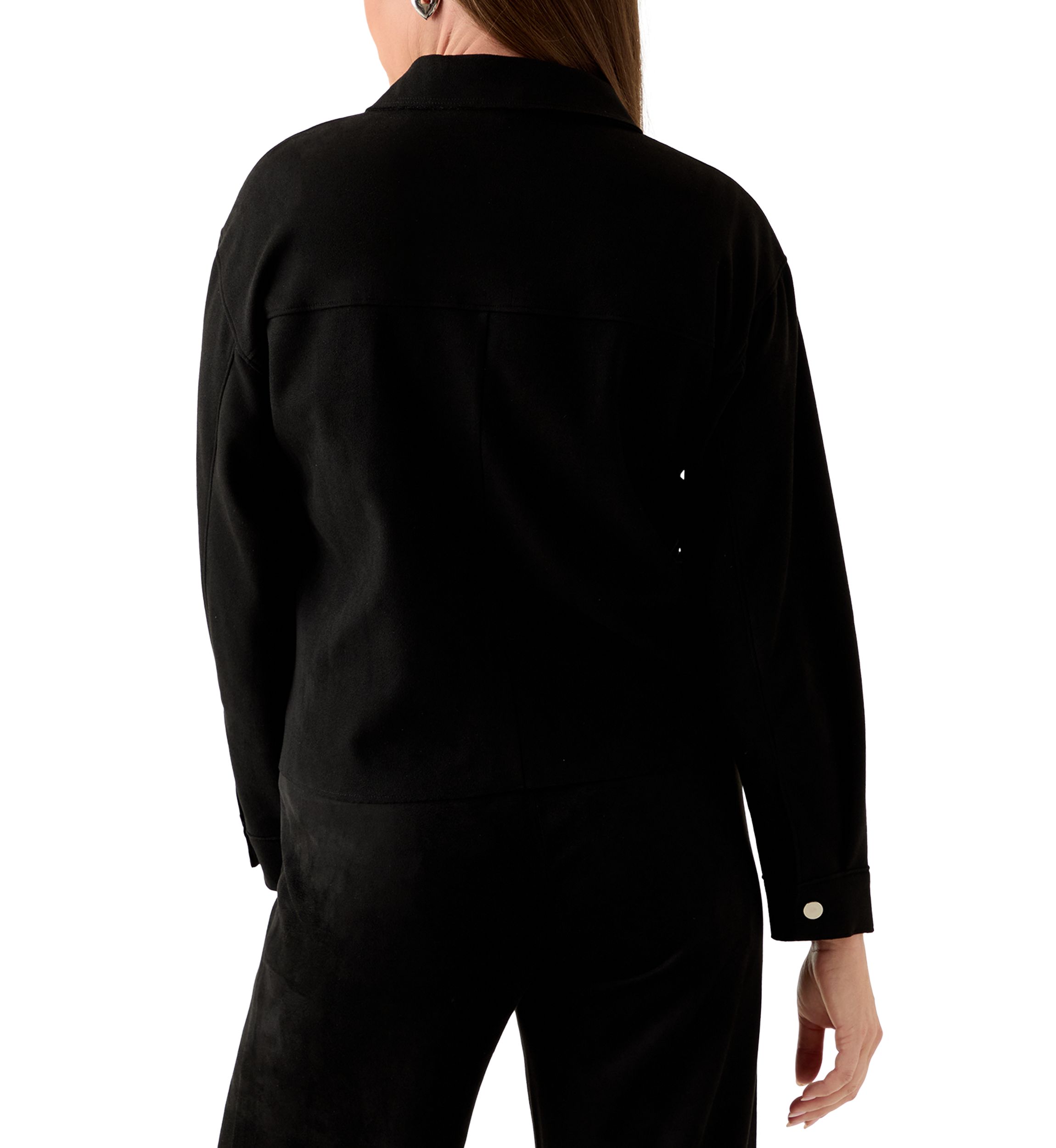 Petite Faux Suede Shirt Jacket