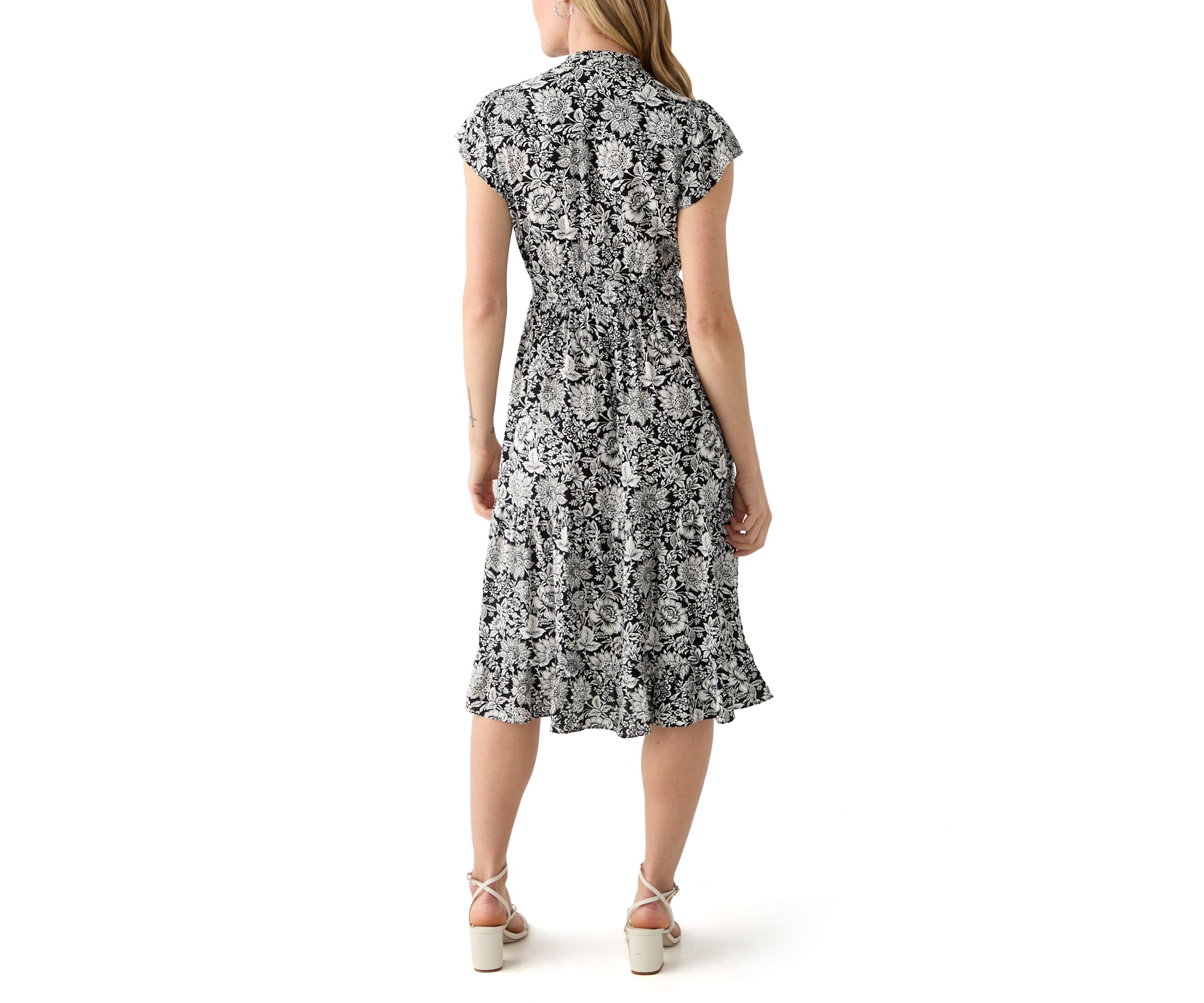 Petite Flutter Sleeve Dress