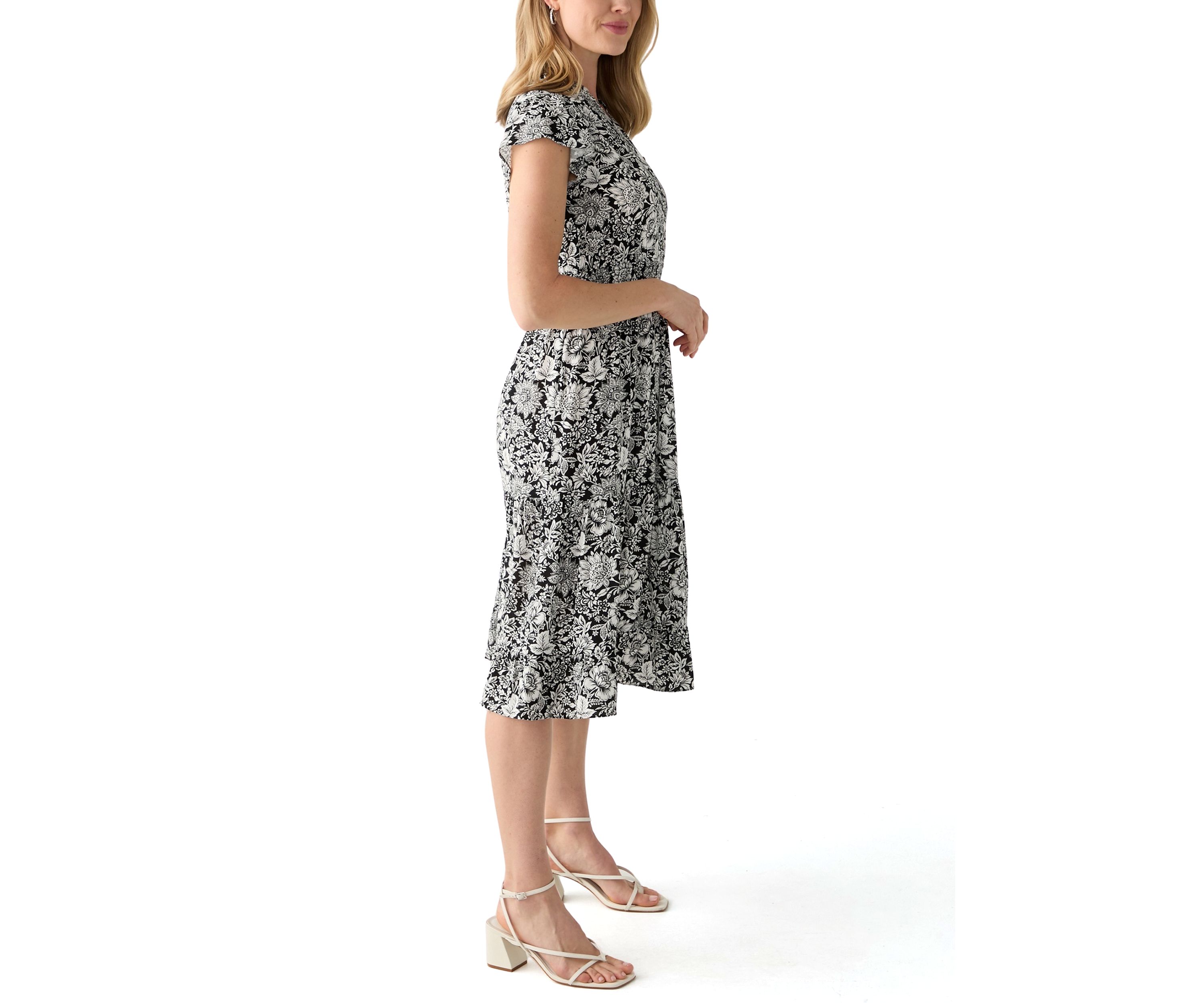 Petite Flutter Sleeve Dress