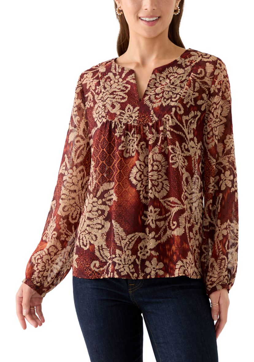 Petite V-Neck Yoke Top
