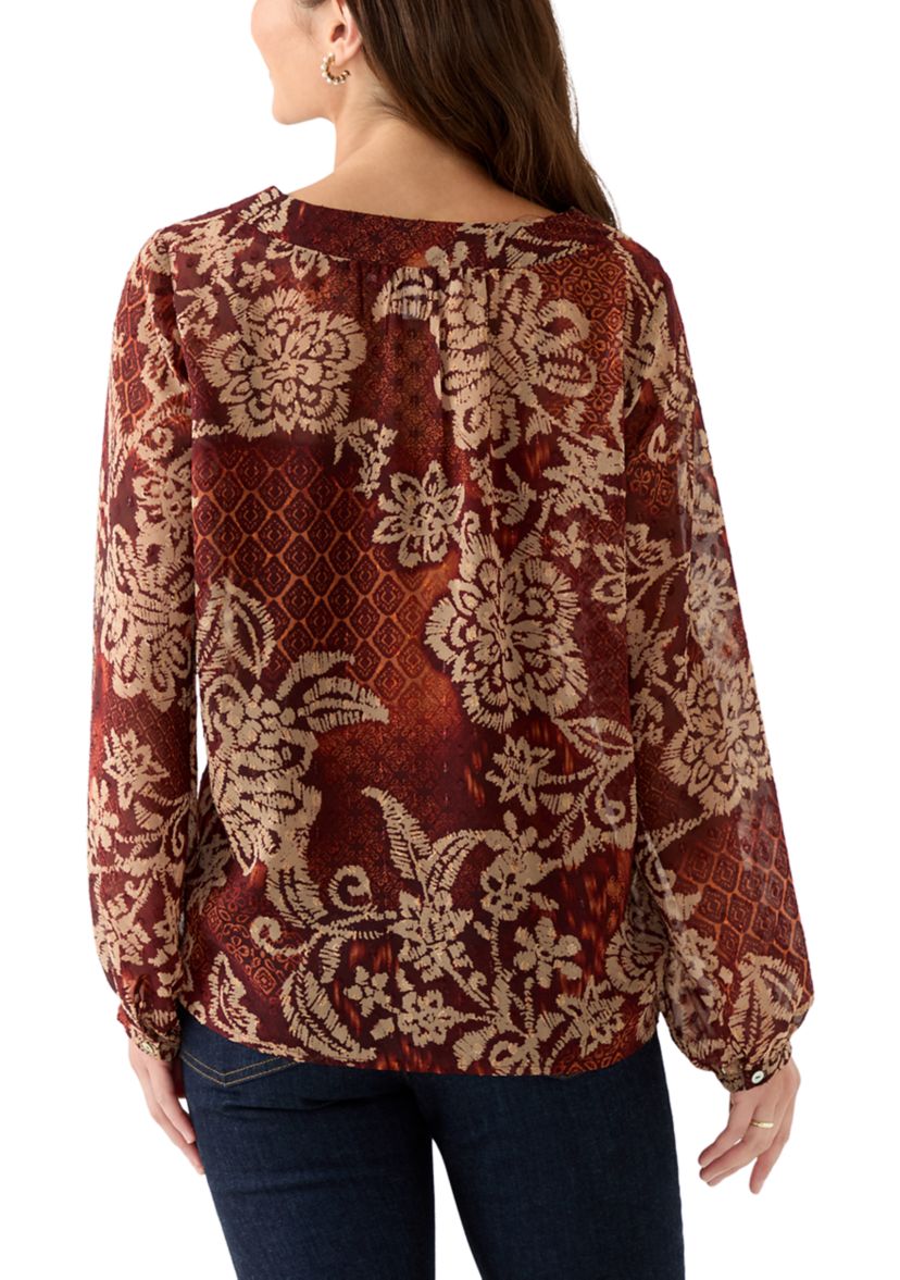Petite V-Neck Yoke Top