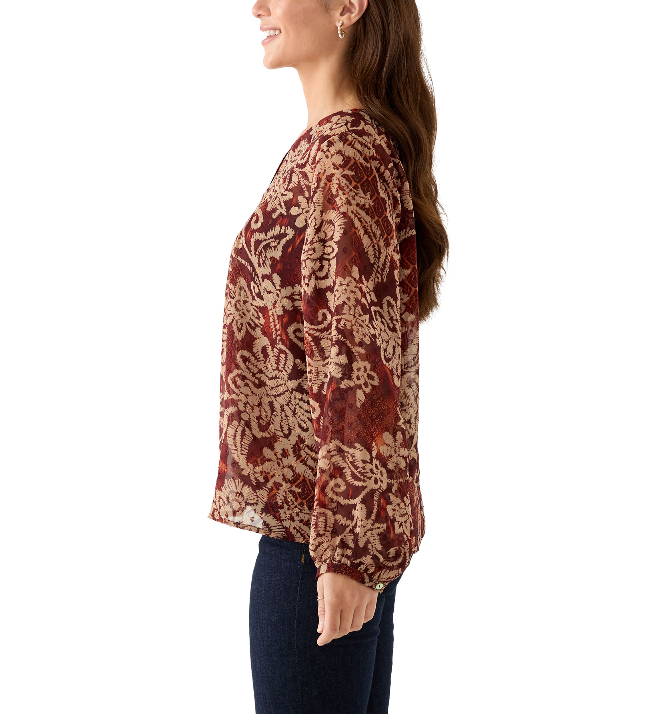 Petite V-Neck Yoke Top