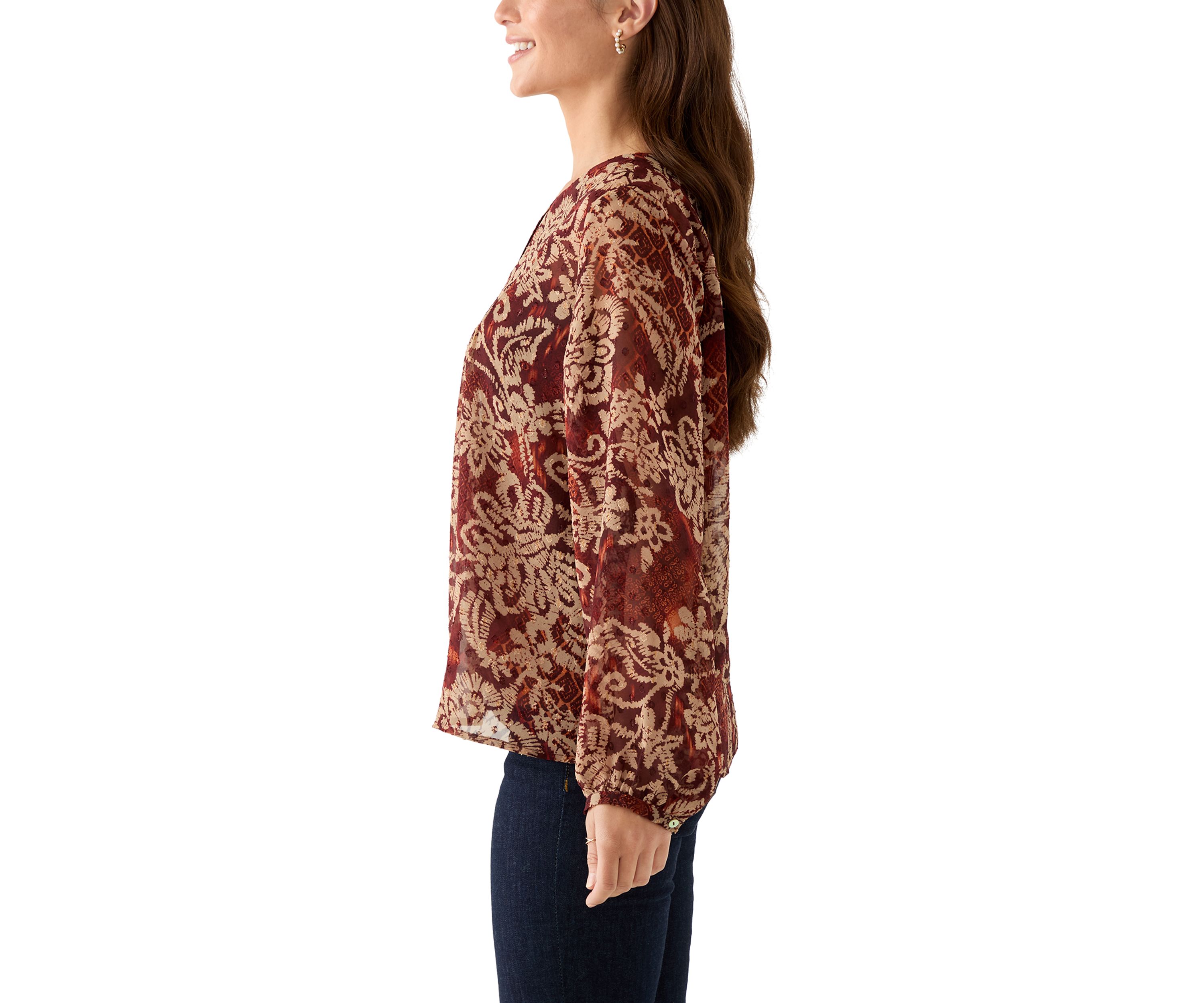Petite V-Neck Yoke Top