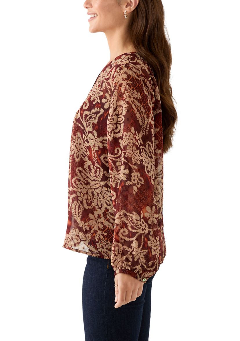 Petite V-Neck Yoke Top