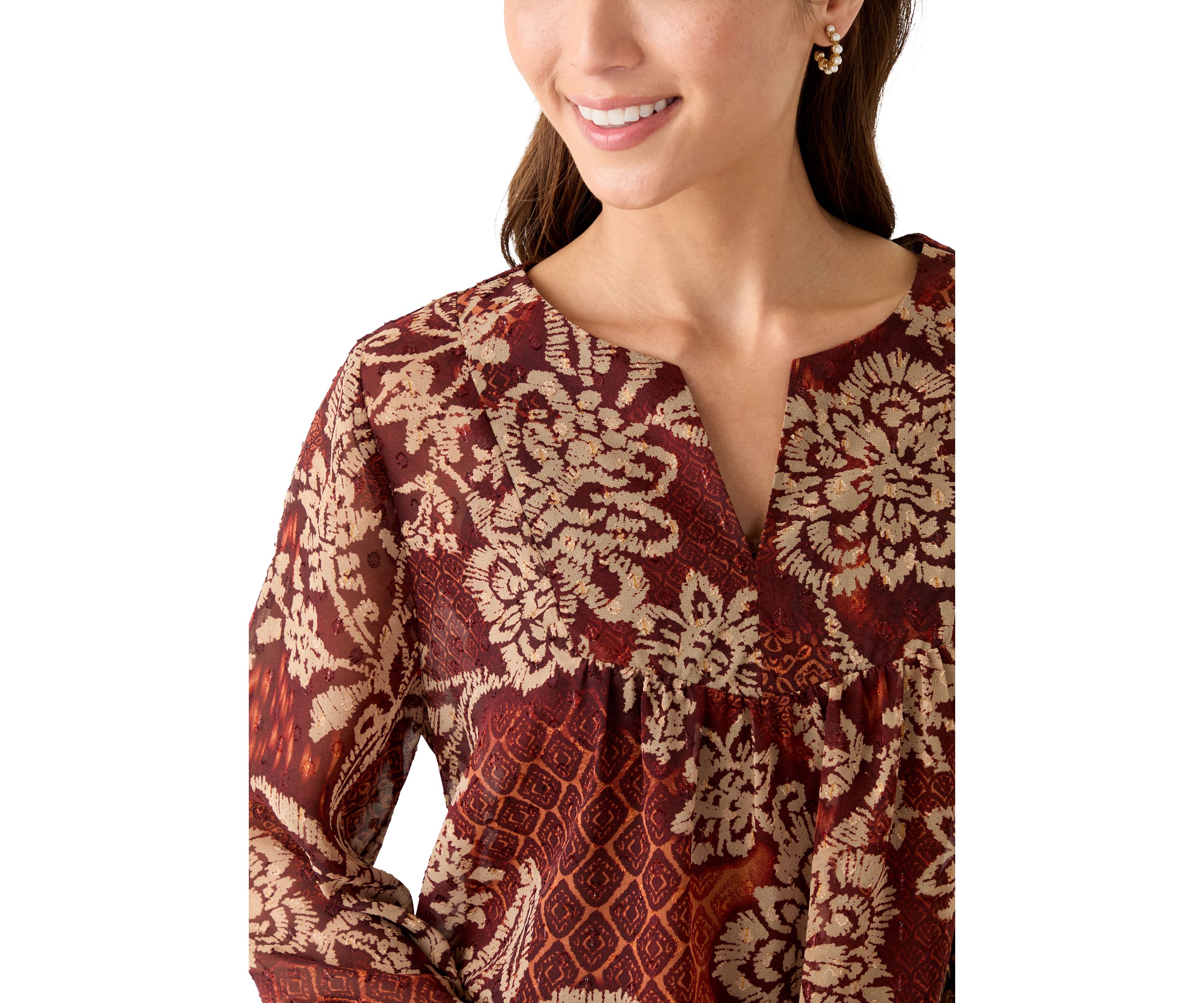 Petite V-Neck Yoke Top