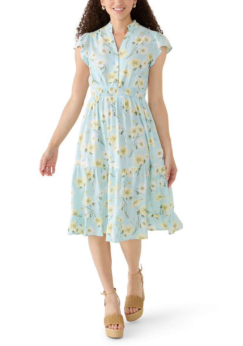 Fever Petite Flutter Sleeve Dress | Belk