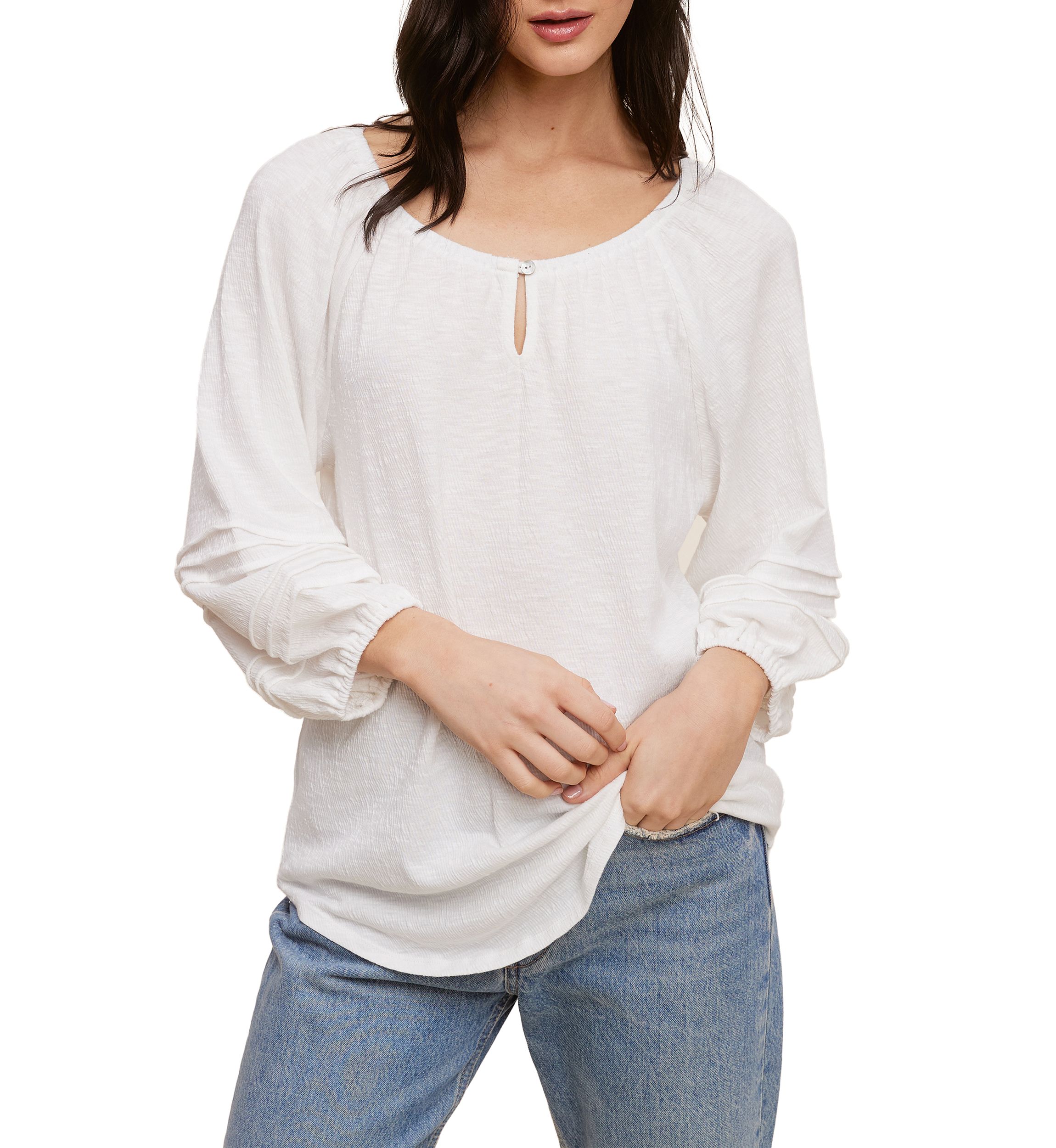 Petite Knit Peasant Top
