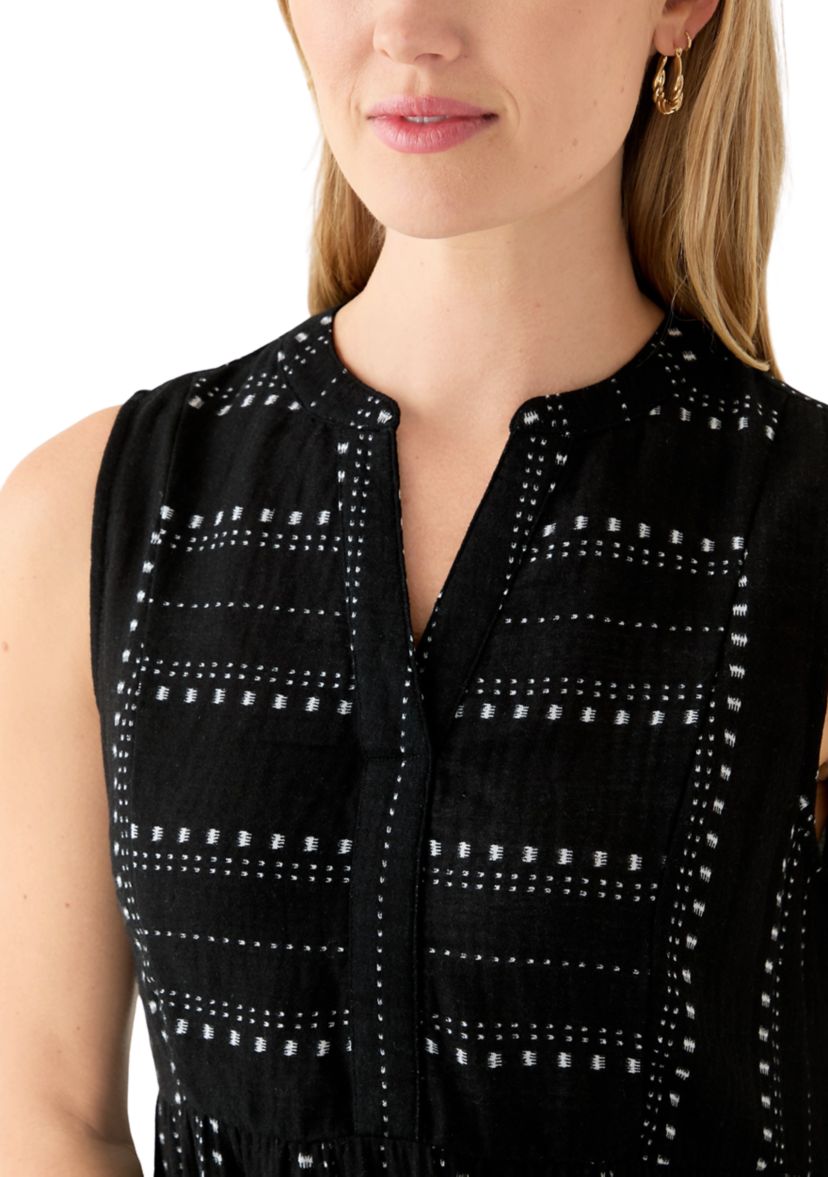 Petite Printed Gauze Mini Dress