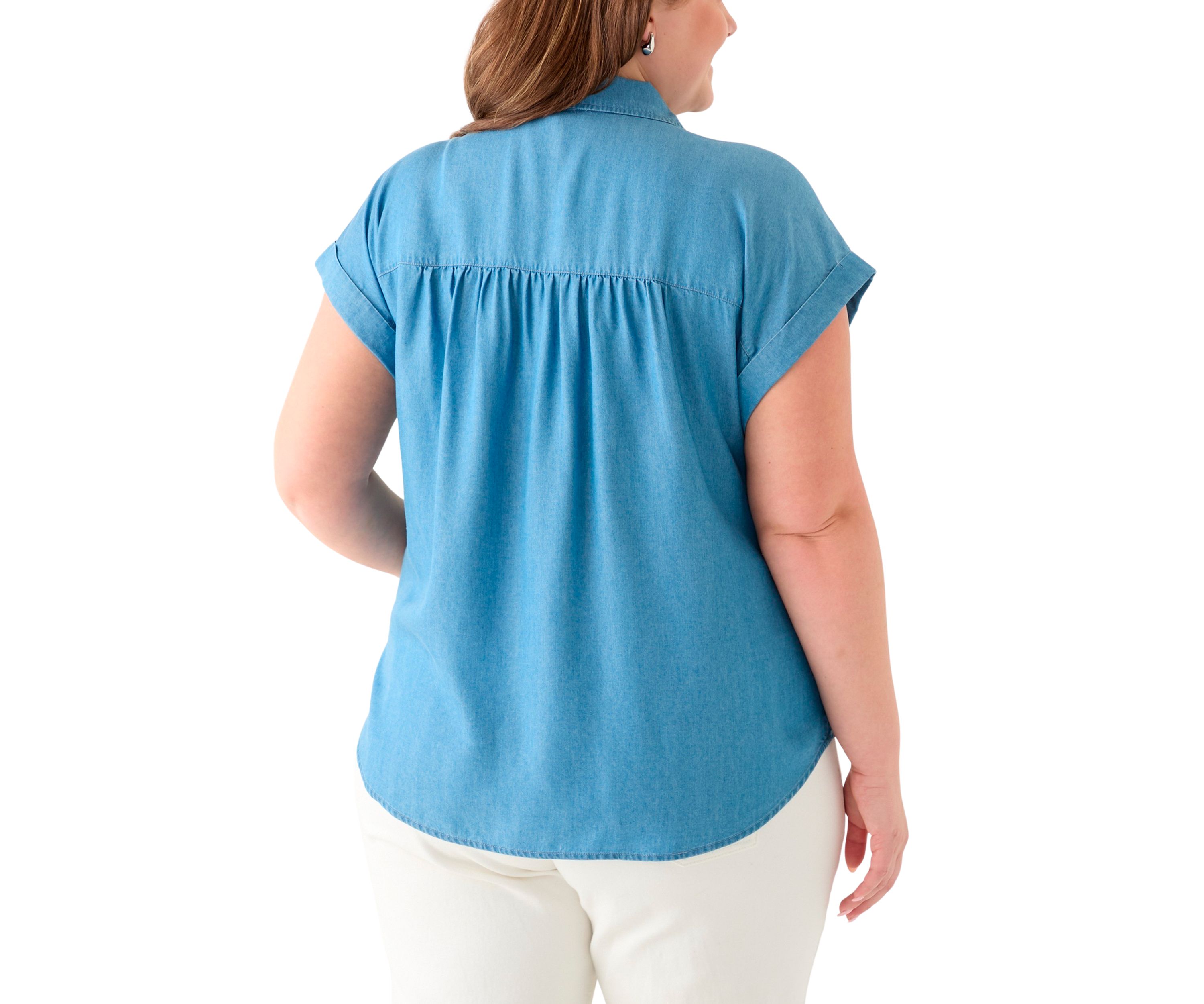 Plus Size Short Sleeve Camp Shirt 