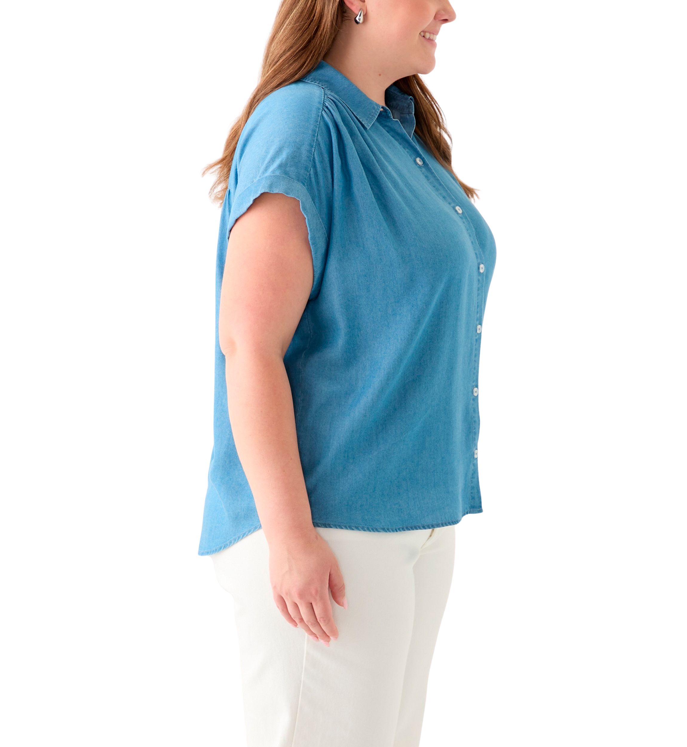 Plus Size Short Sleeve Camp Shirt 