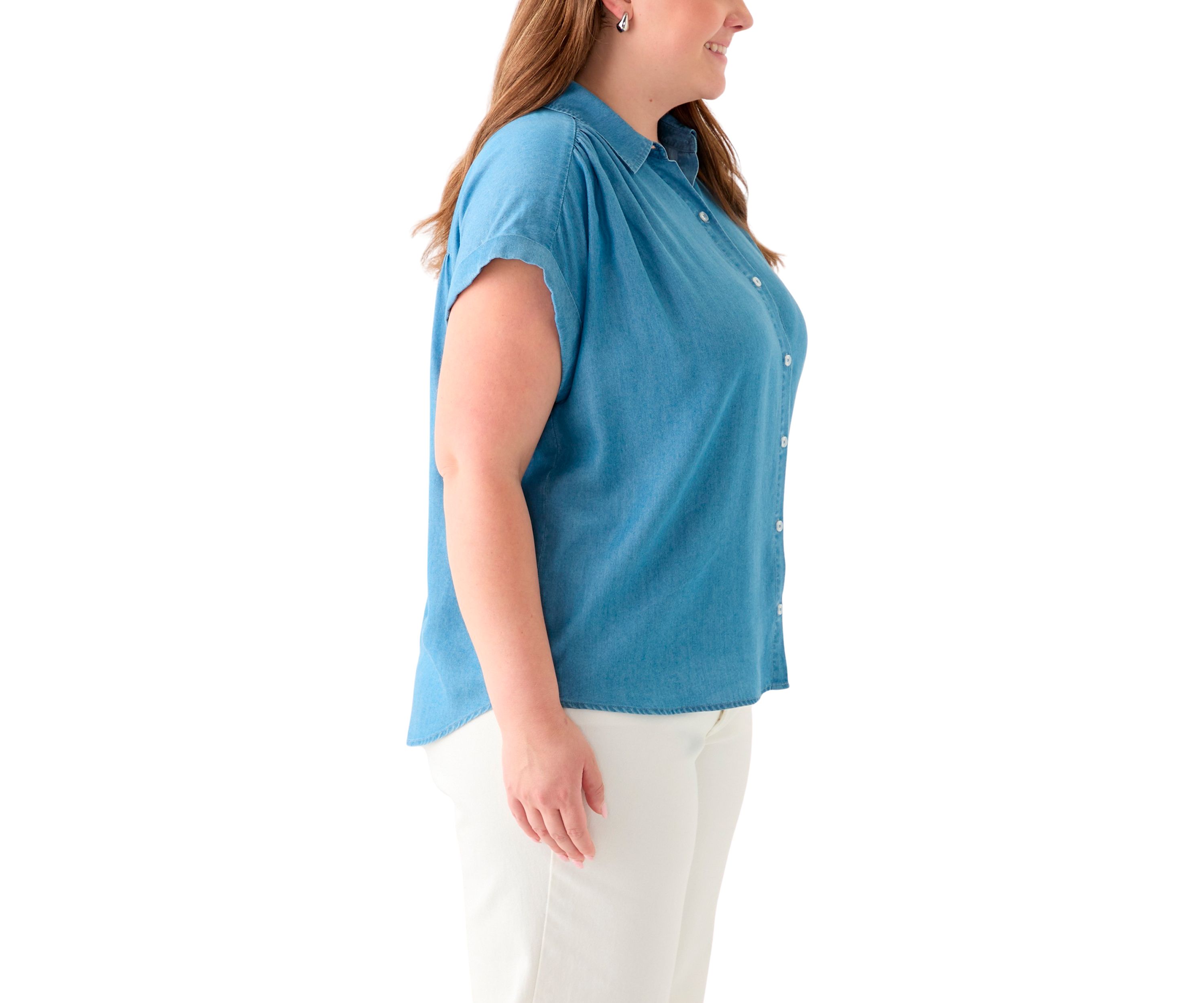 Plus Size Short Sleeve Camp Shirt 