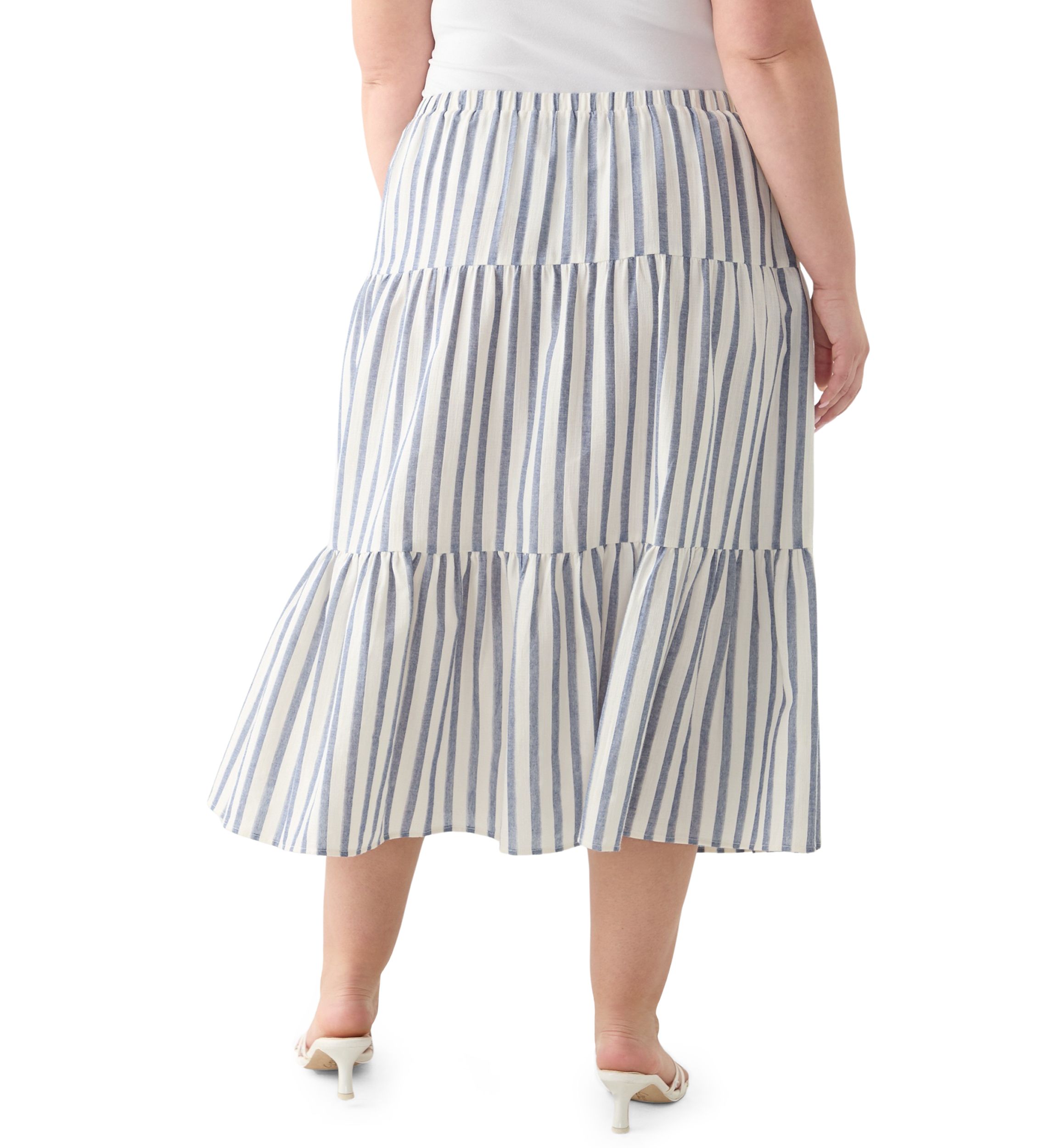 Plus Size Pull On Tiered Skirt