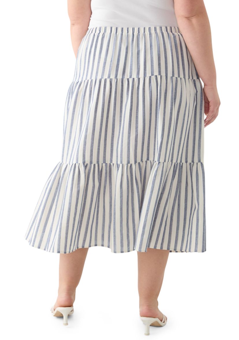Plus Size Pull On Tiered Skirt