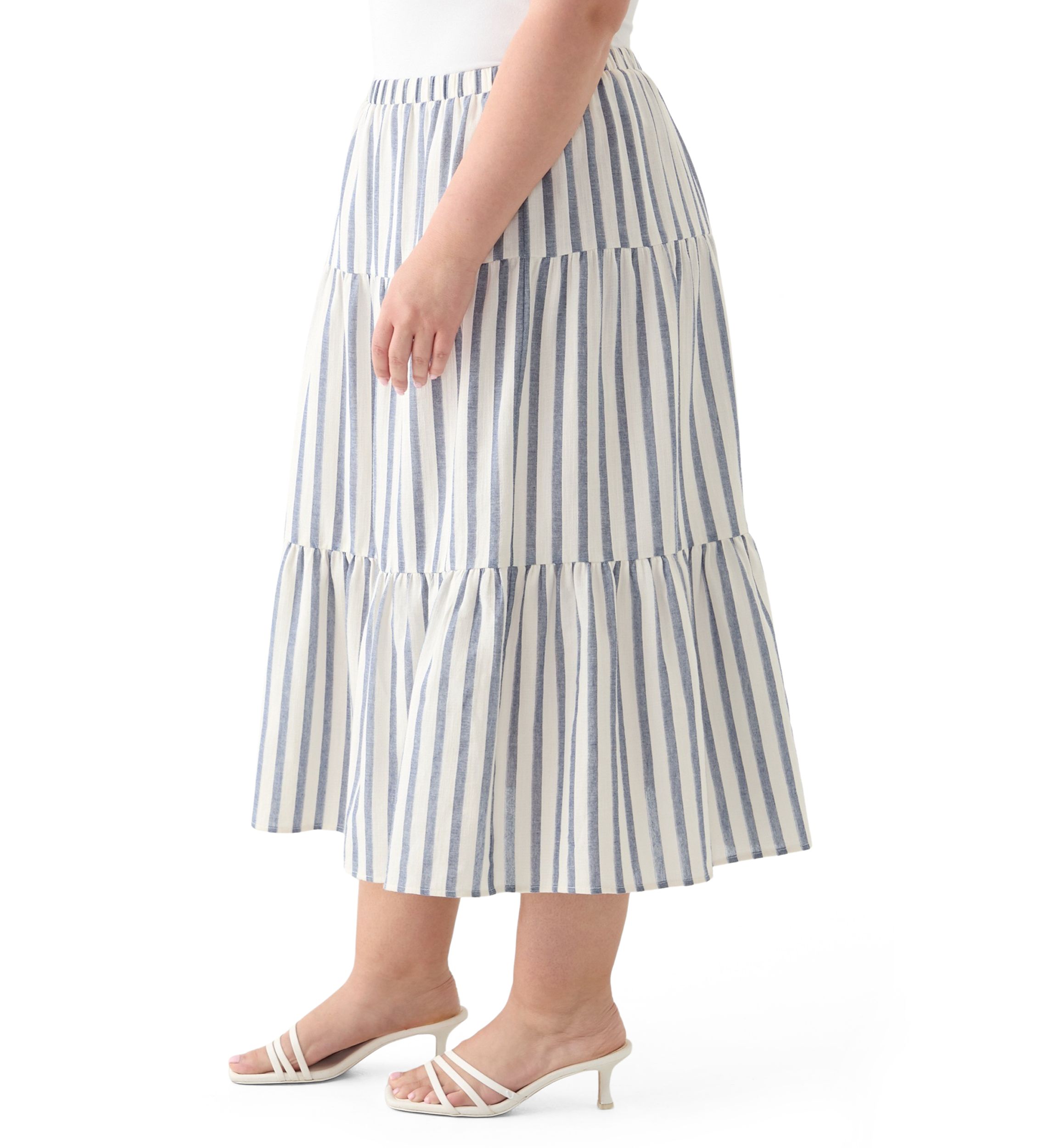 Plus Size Pull On Tiered Skirt