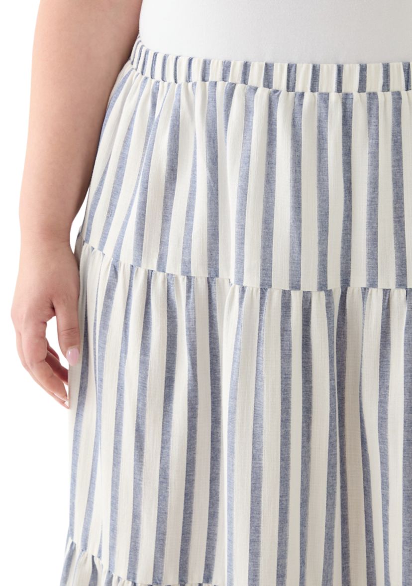 Plus Size Pull On Tiered Skirt