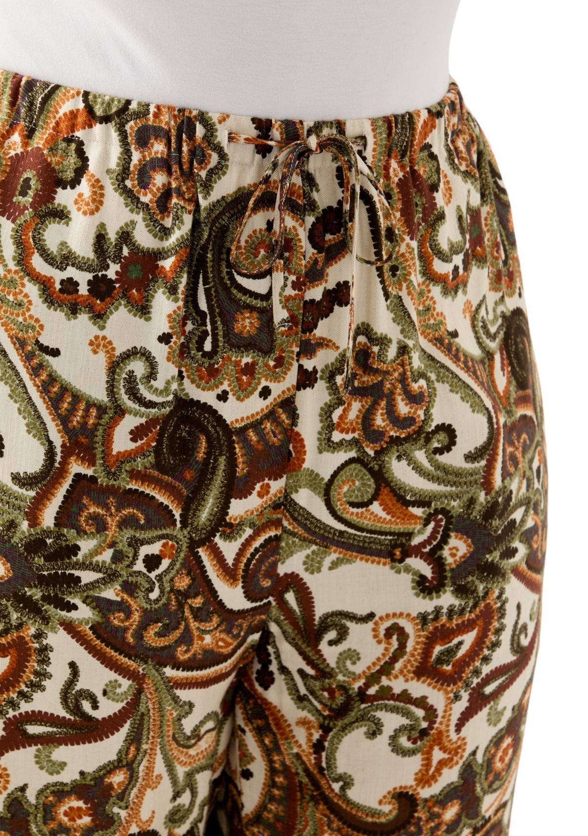   Womens Plus Pull On Printed Pants