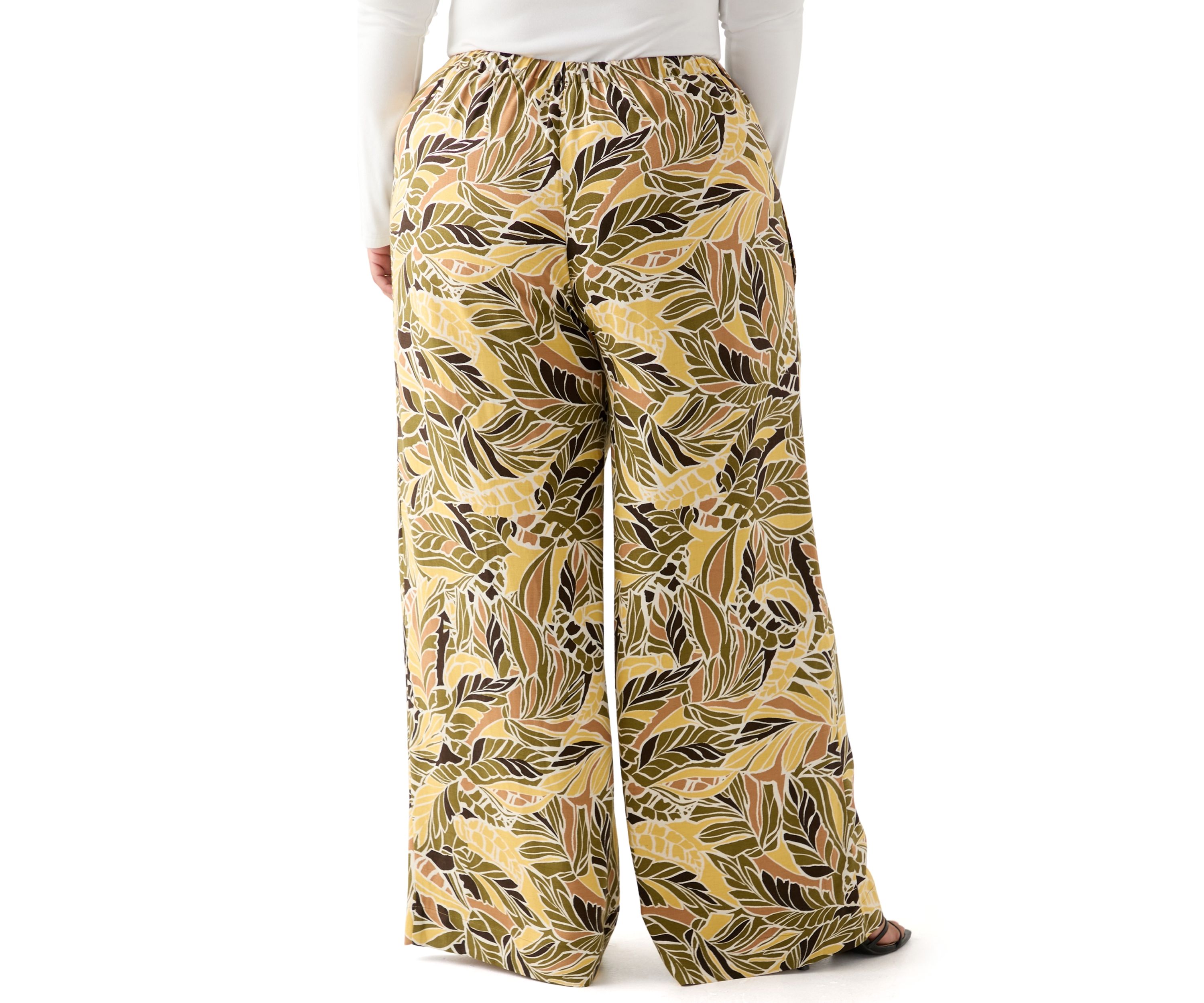 Womens Plus Pull On Printed Pants